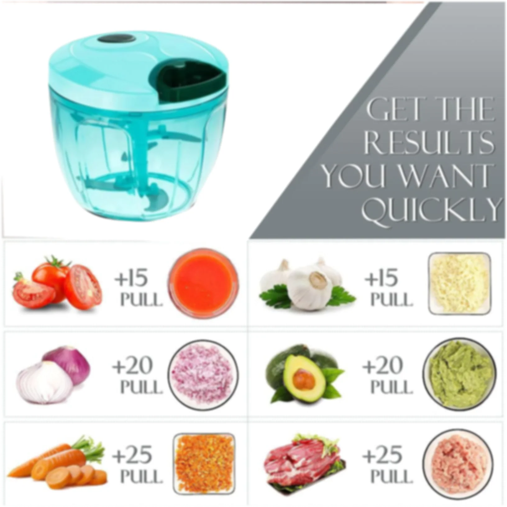 Manual Vegetable Chopper – 5 Blade Stainless Steel | Quickslice - Image 6
