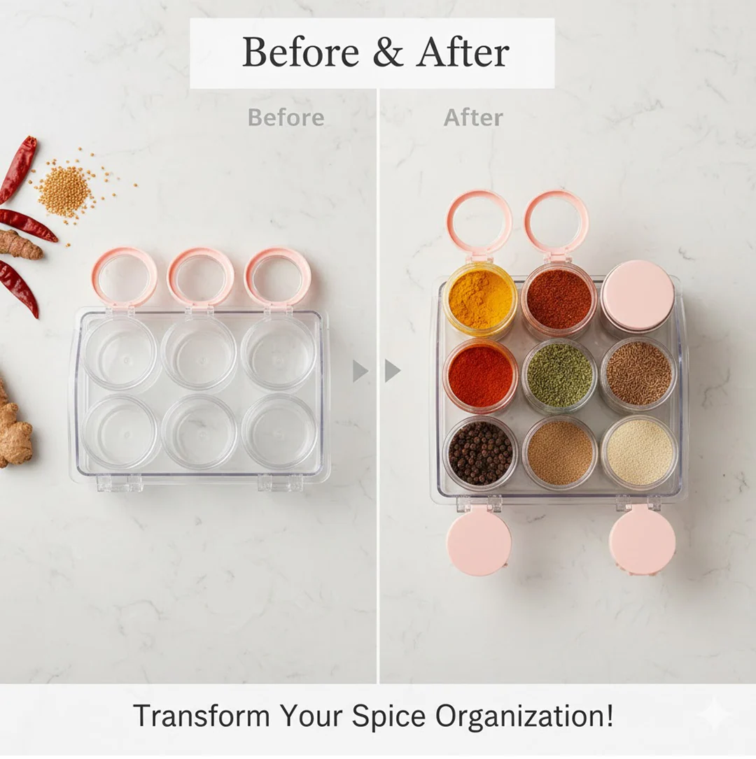 Plastic Spice Jars – Airtight 6-Piece Multicolor Set | Tidy Table - Image 4