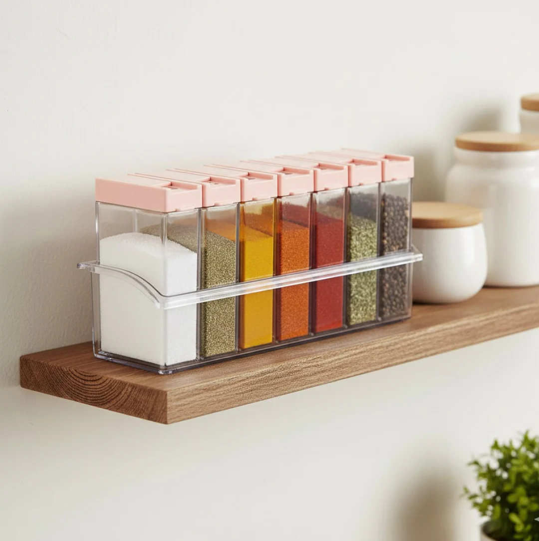 Plastic Spice Jars – Airtight 6-Piece Multicolor Set | Tidy Table - Image 8