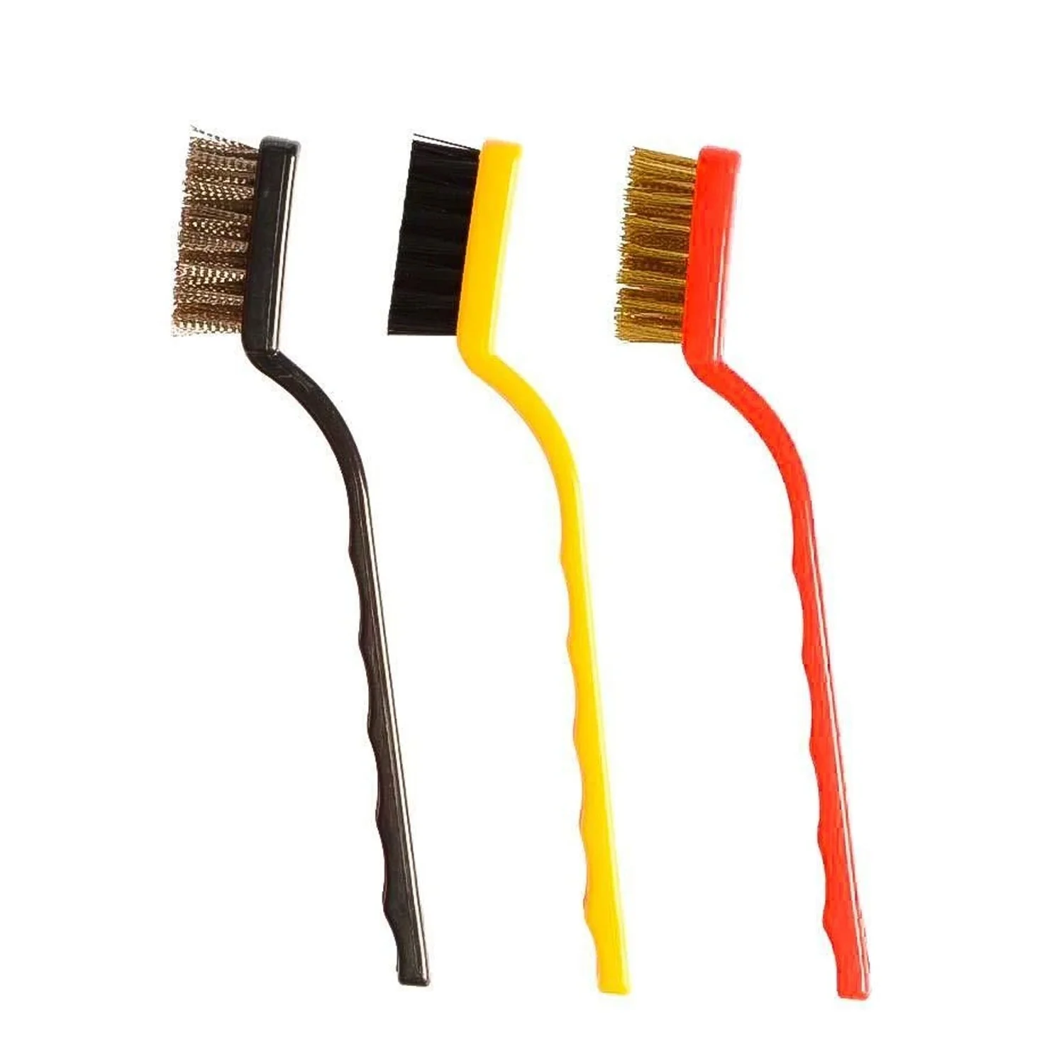 Mini Wire Brush Set – 3 Pc Brass, Nylon, Steel | Velvet Wipe - Image 2