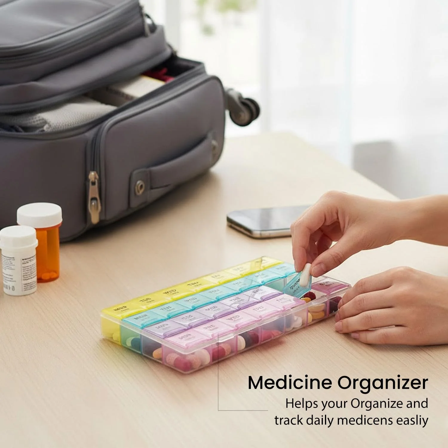 Weekly Pill Organizer – 28-Slot Portable Medicine Box | Organivo - Image 4
