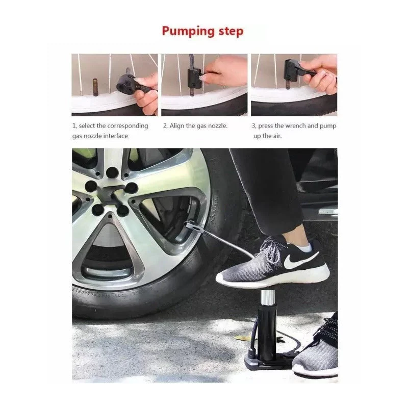 Mini Foot Pump – Portable Tire Inflator with Gauge | Velvet Wheels - Image 10