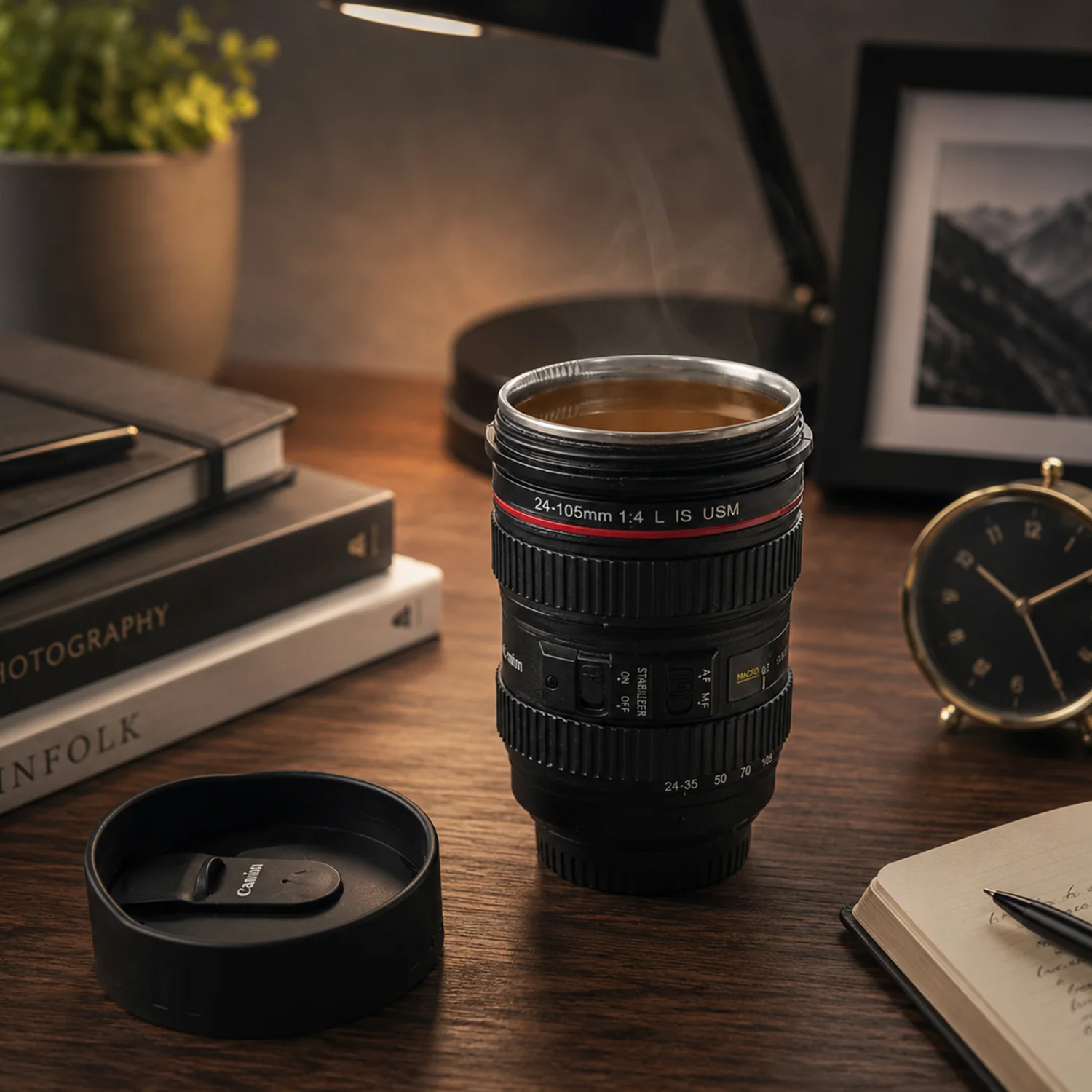 Camera Lens Coffee Mug – 350ml Travel Flask for Photographers - Image 7