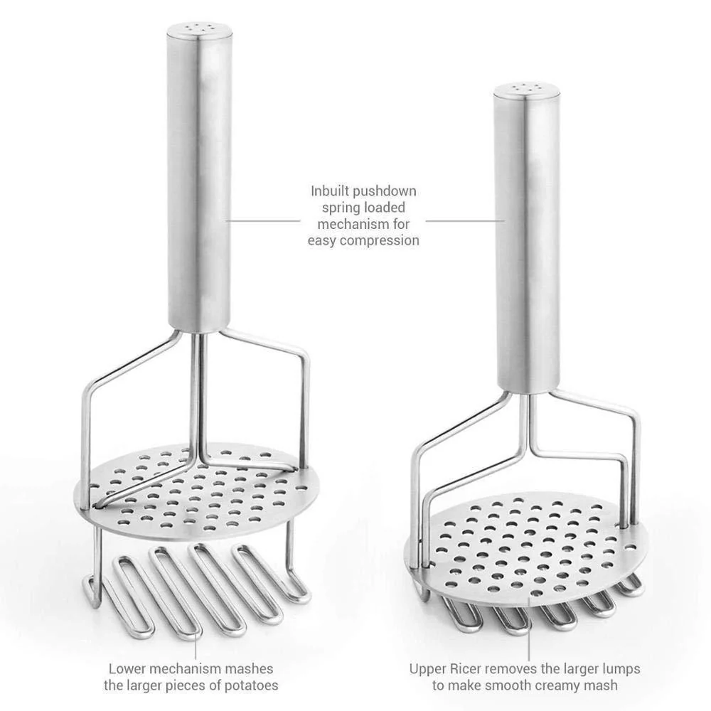 Stainless Steel Masher – Durable Hand Smasher for Kitchen | Mini Bubbles - Image 6