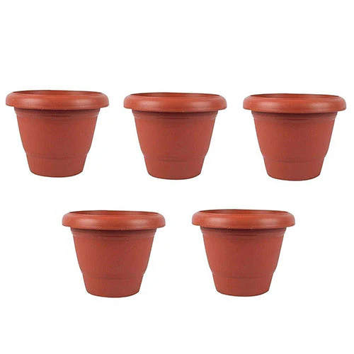 Heavy Plastic Planter Pot – Durable Brown Gamla | Indo Glow - Image 4