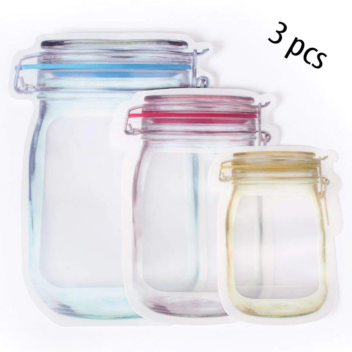 Jar-Shaped Stand-Up Pouch (3-Pack) – Airtight Storage | Tidy Table - Image 4
