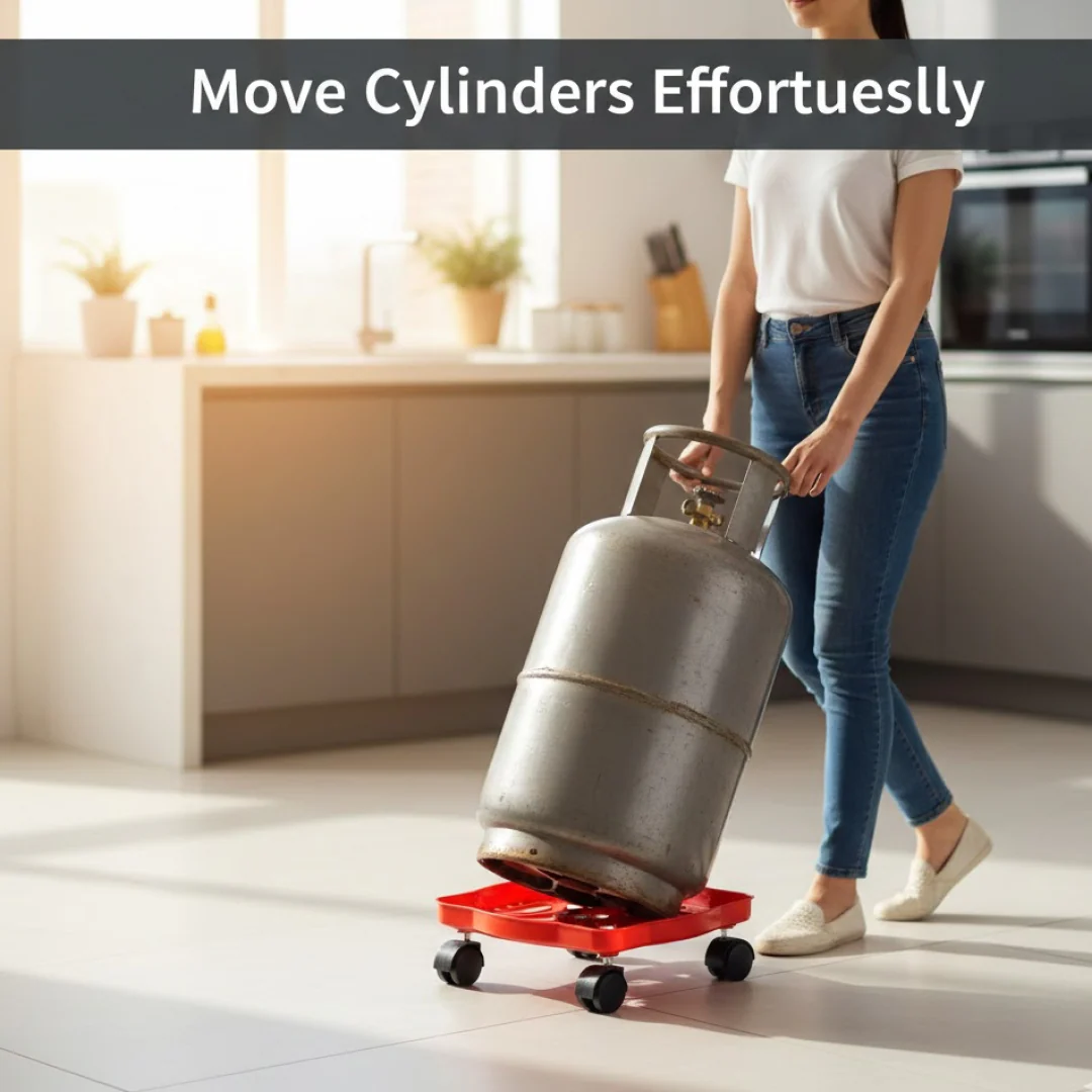 Gas Cylinder Trolley – Square Plastic with Wheels | DeoDap - Image 6