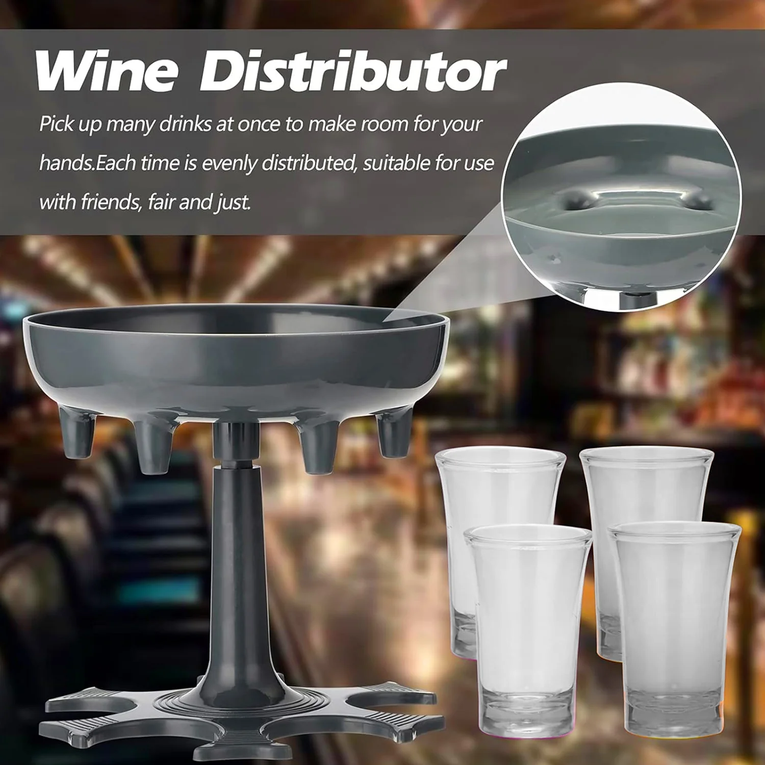 Shot Glass Dispenser – 6-Shot Party Set with Tray & Glasses | Siplix - Image 3