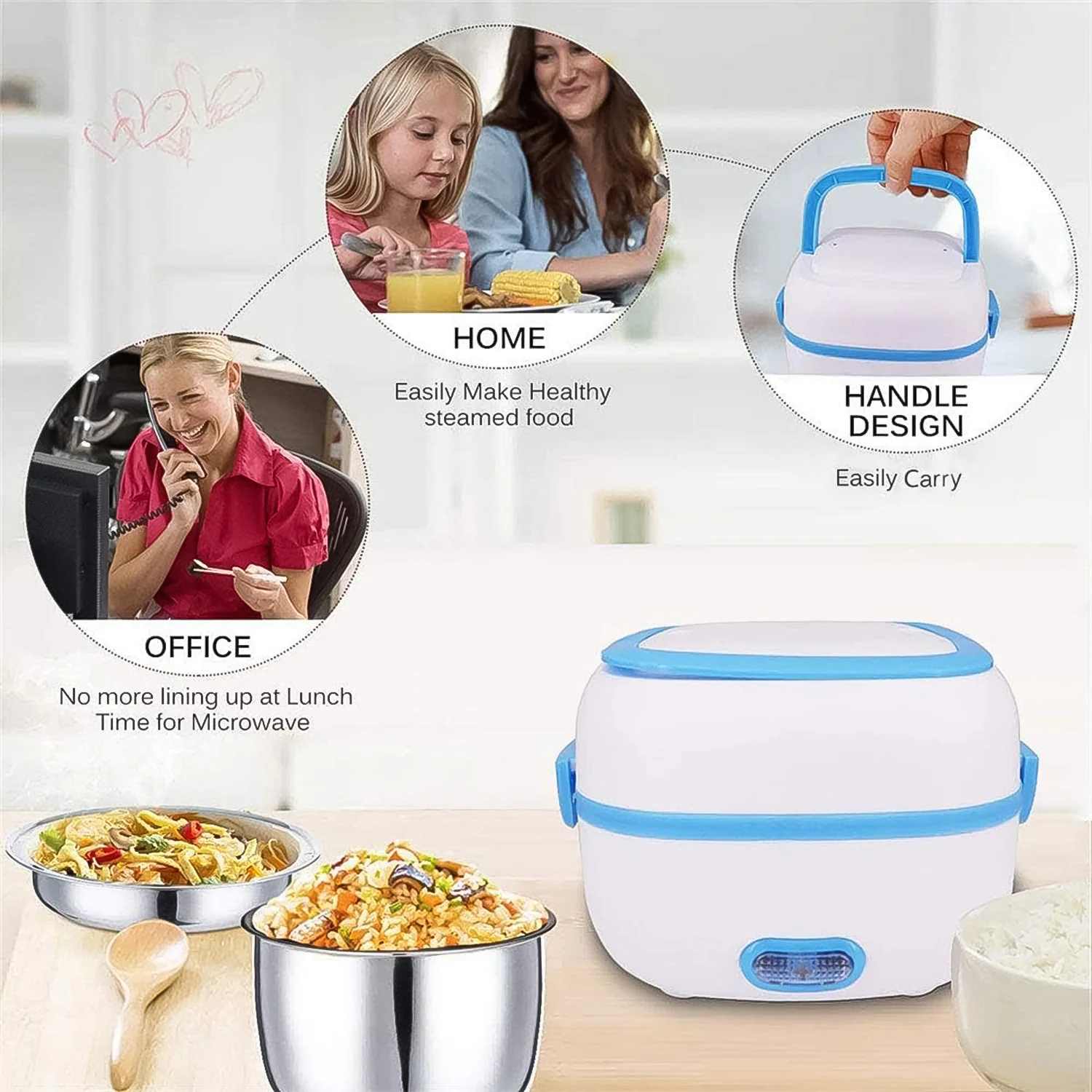 Electric Lunch Box – 3-in-1 Stainless Steel Food Heater | Lunchie Bunchie - Image 3