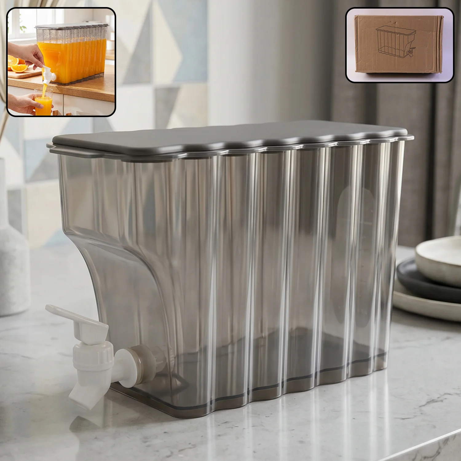 Water Jug with Tap Dispenser – 3.6 Litre Compact Plastic Design - Image 3