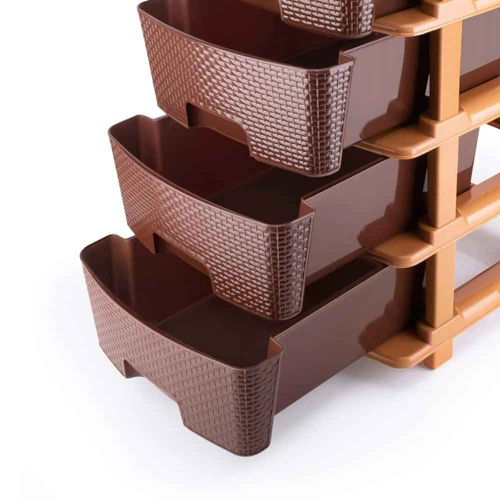 Plastic Modular Drawer – 5-Tier Brown Storage | Organivo - Image 6