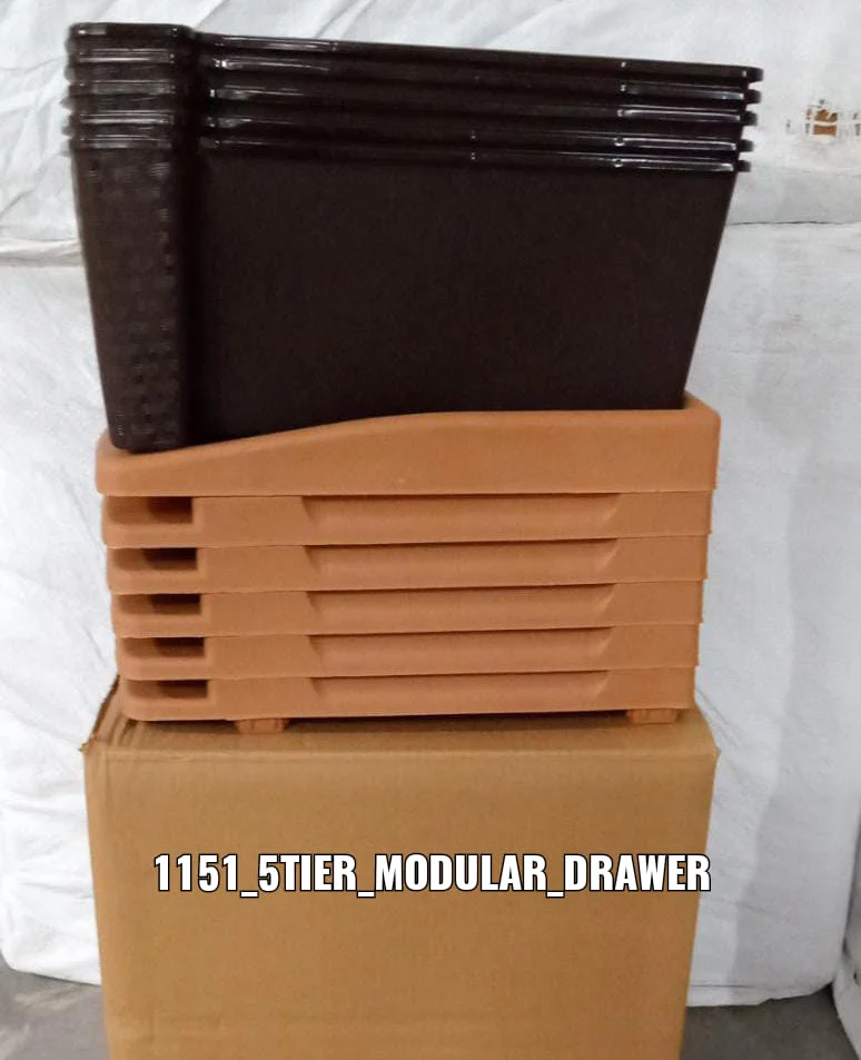 Plastic Modular Drawer – 5-Tier Brown Storage | Organivo - Image 8