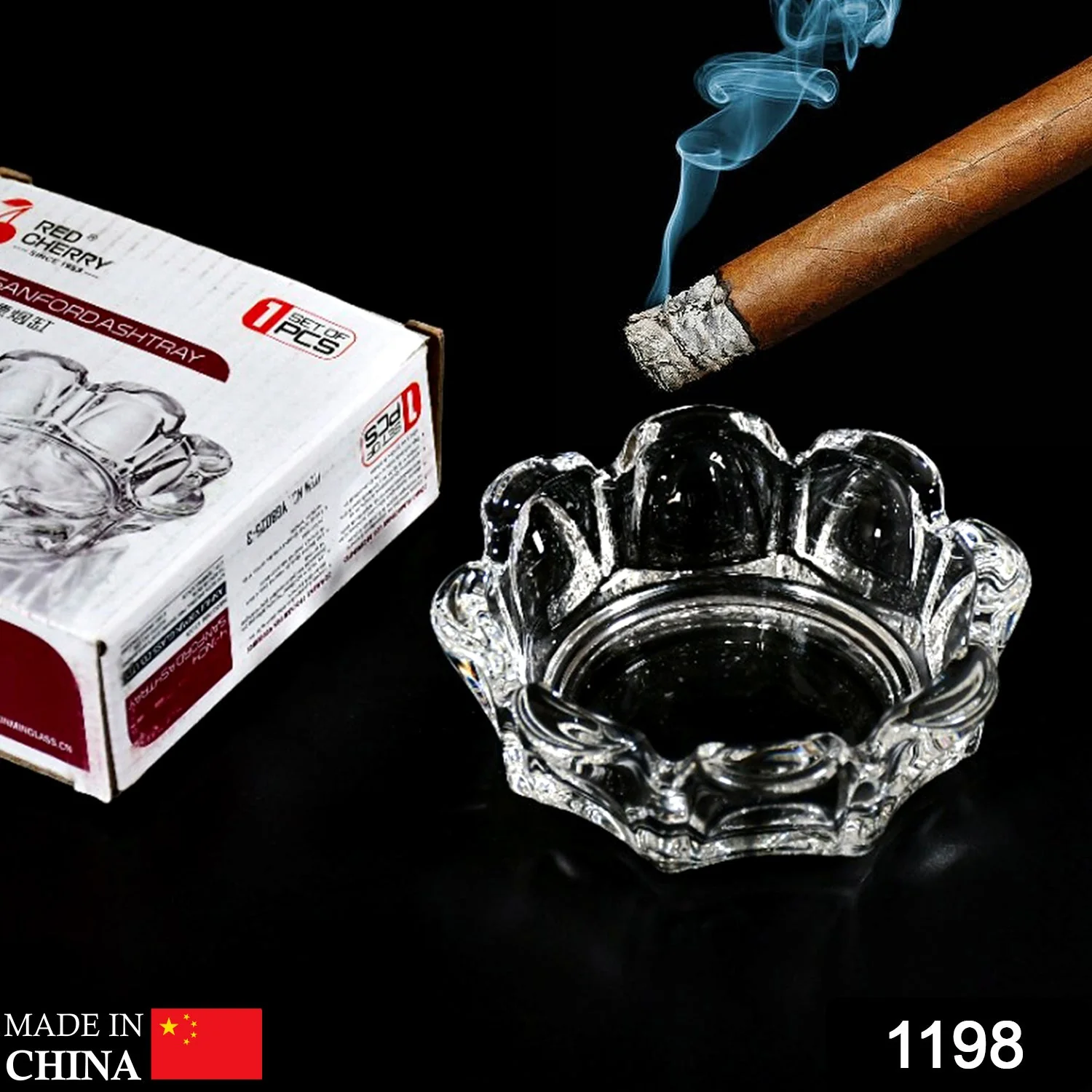 Cigar Ashtray – Round Glass Tabletop for Home & Office | Sanford - Image 2