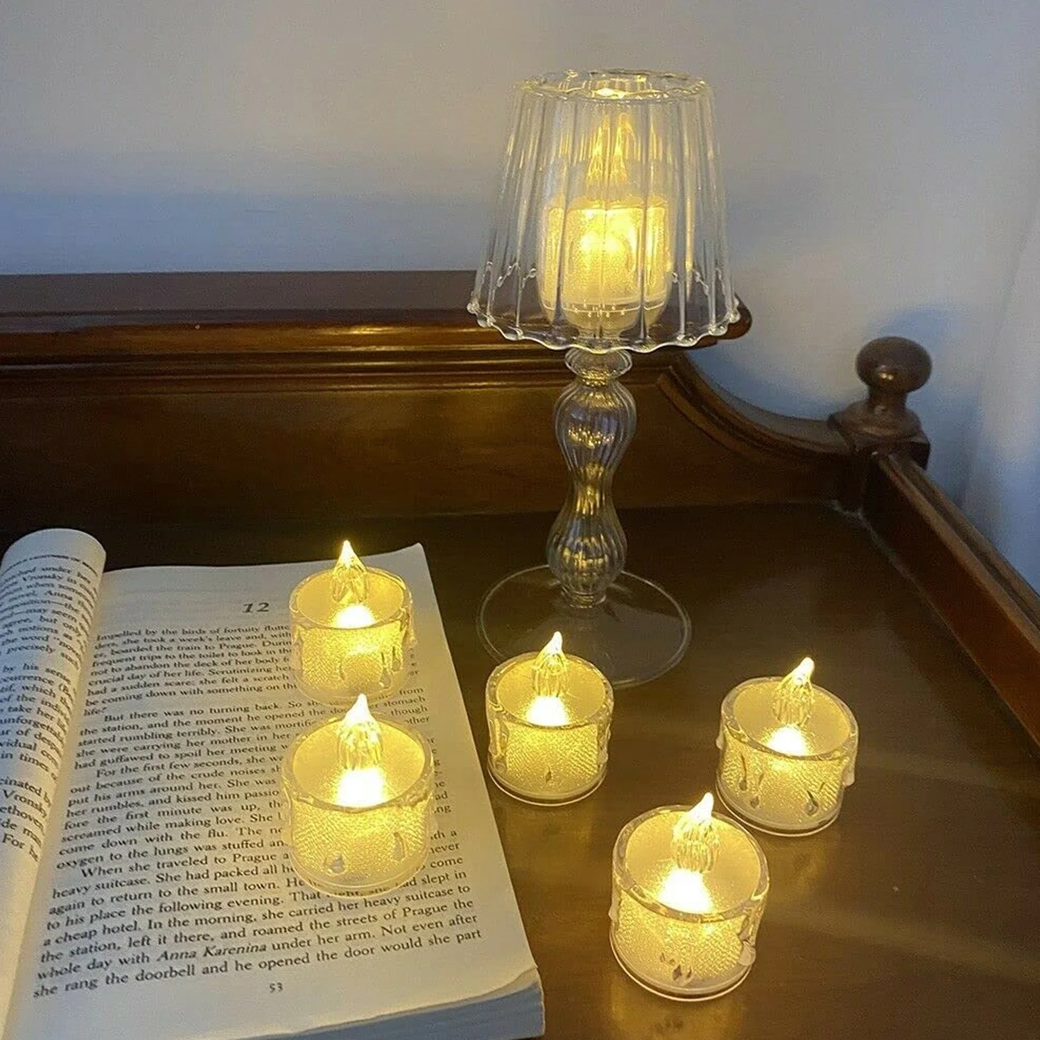 Flameless LED Tea Light Candles – 12 Pcs Transparent Acrylic | Giftoiza - Image 4
