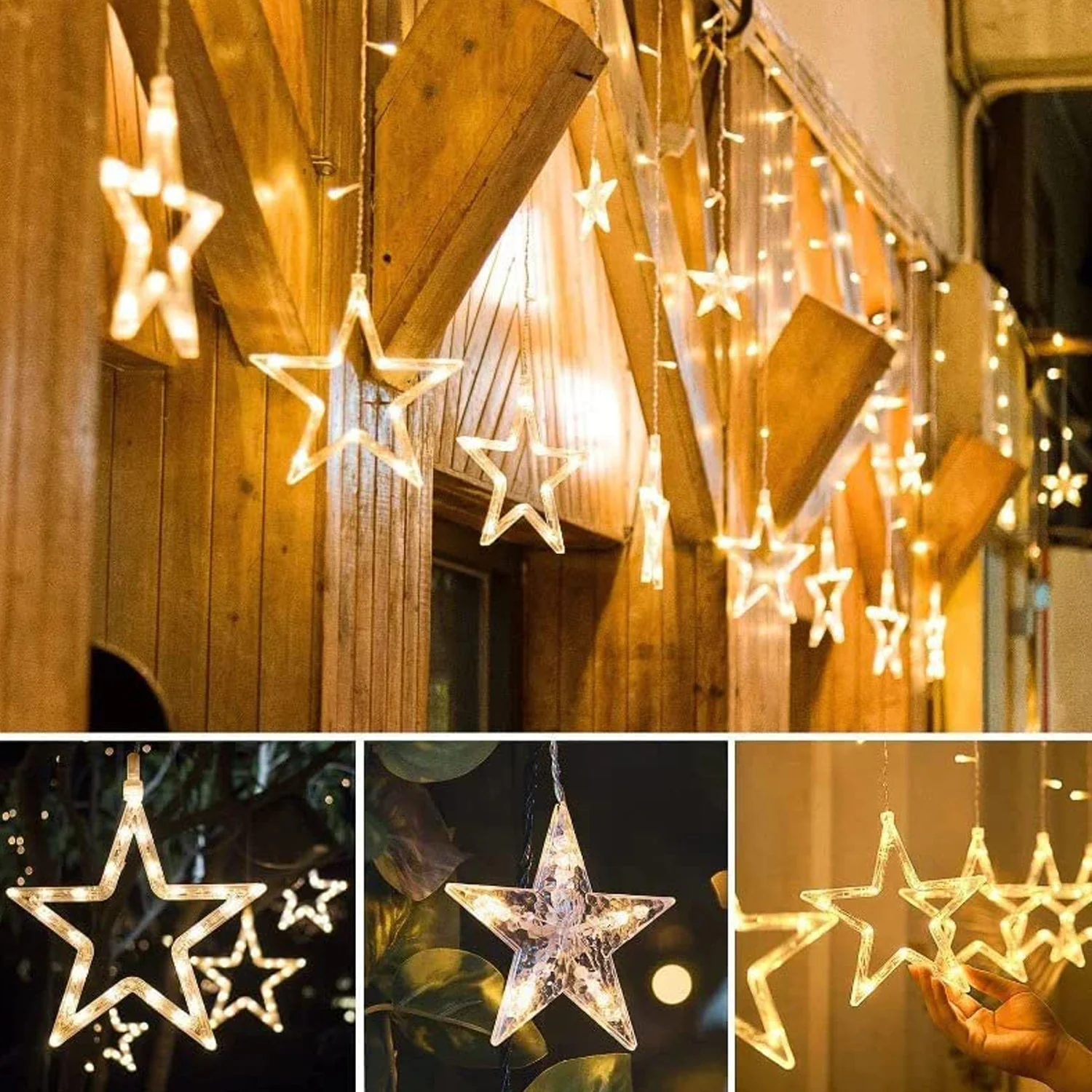 Star Curtain Lights – 12 LED Stars, 8 Flashing Modes | Indo Glow - Image 5