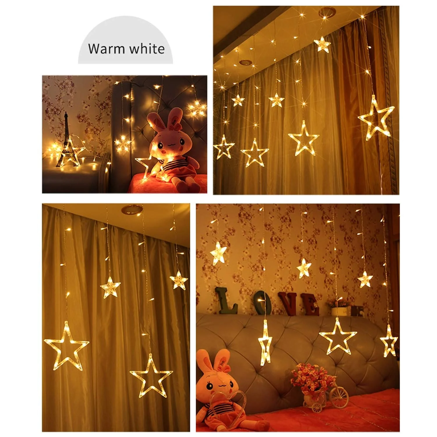 Star Curtain Lights – 12 LED Stars, 8 Flashing Modes | Indo Glow - Image 8