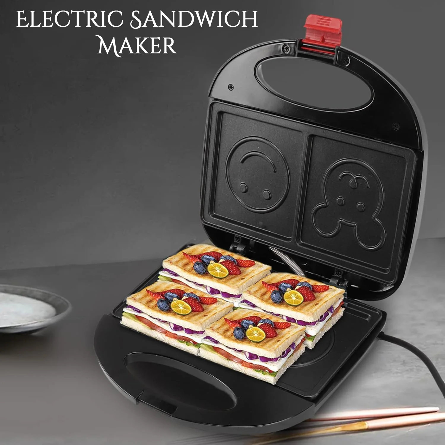 Electric Sandwich Maker – 750W Non-Stick Panini Grill | FirePot - Image 4