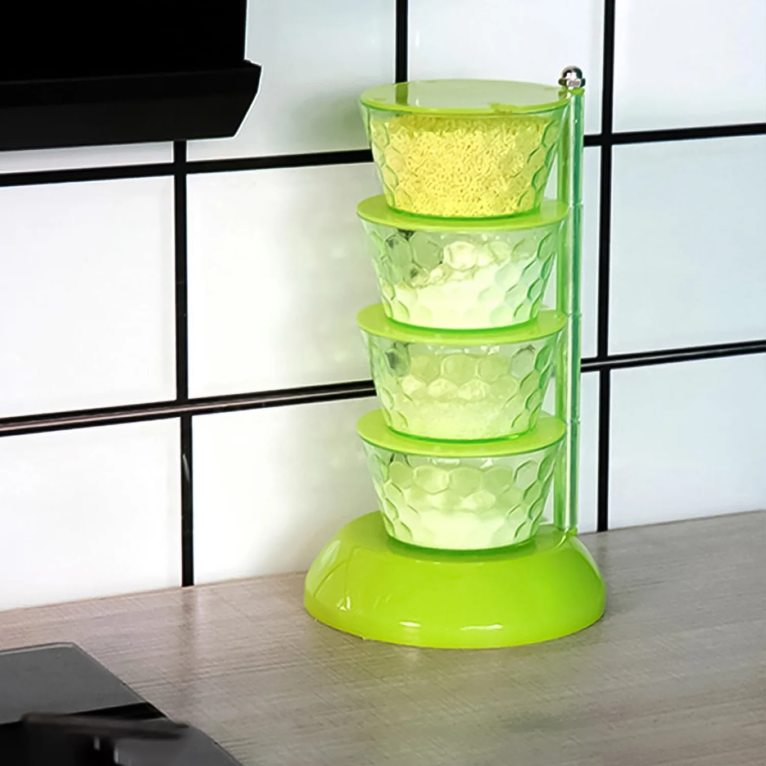 Rotating Spice Rack – 4-Tier 360° Pickle Tower | DeoDap - Image 3