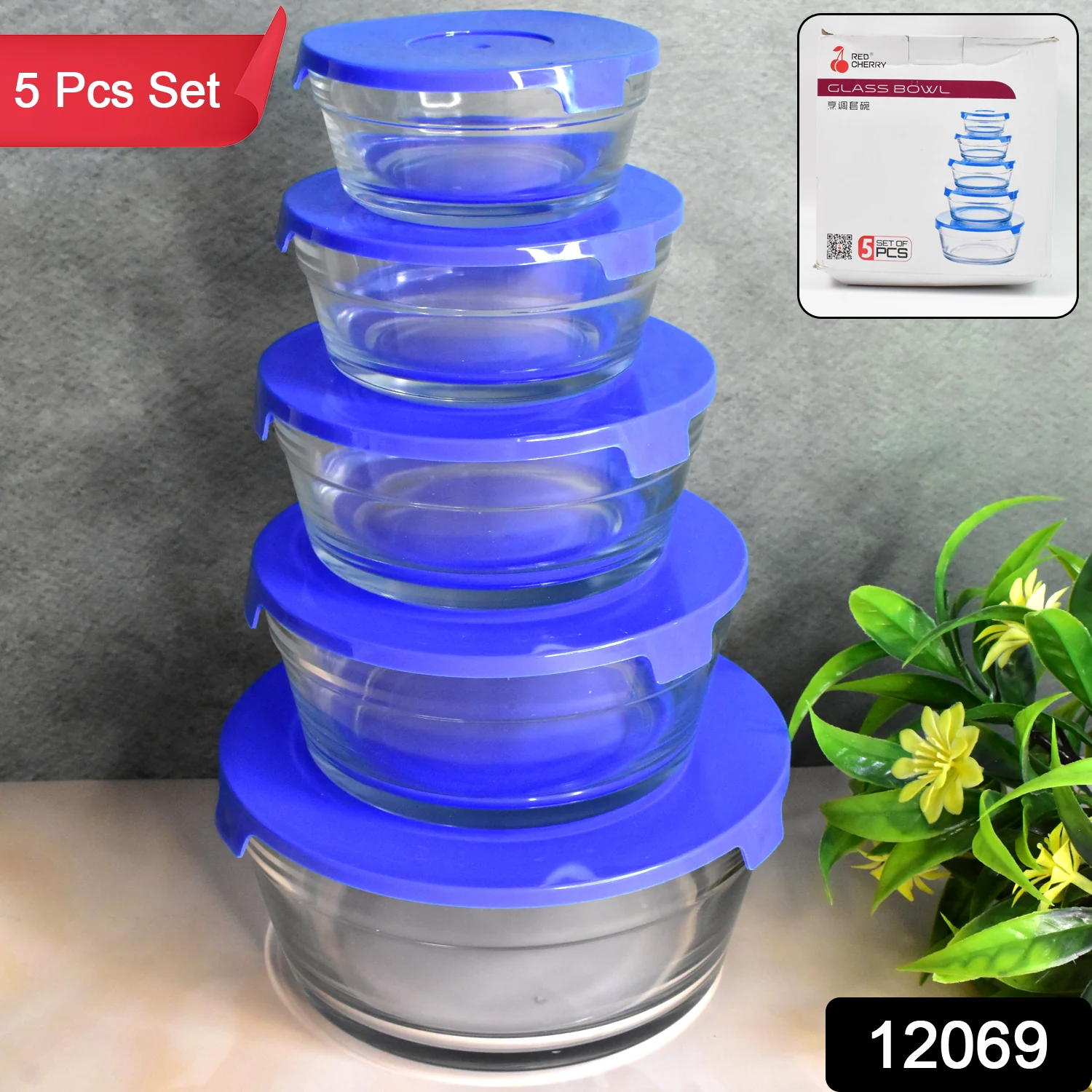 Glass Bowl Set – 5-Piece Modern Storage | Organivo - Image 2