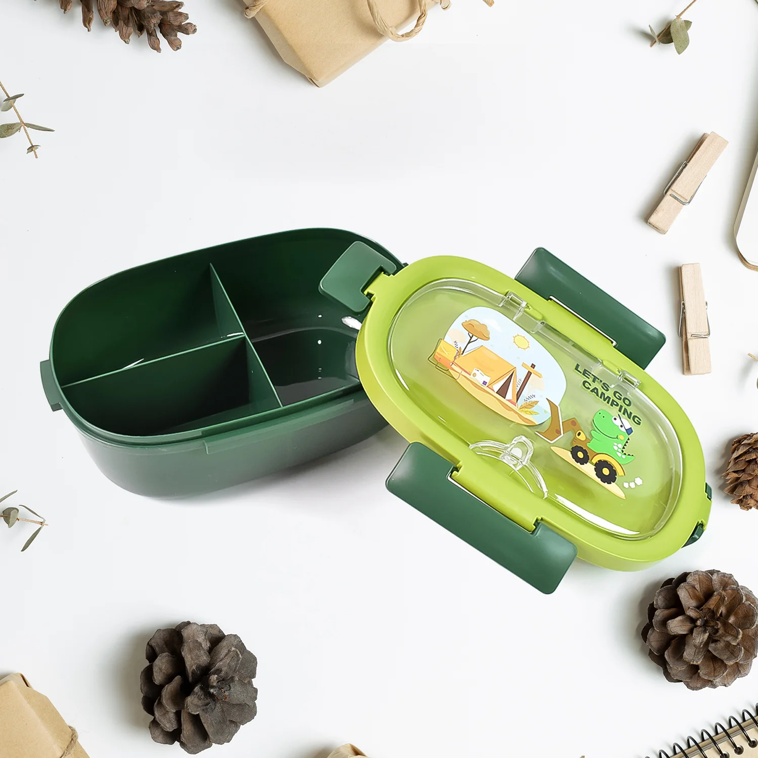 Leak-Proof Lunch Box Set – 3 Compartment with Bottle | Lunchie Bunchie - Image 4