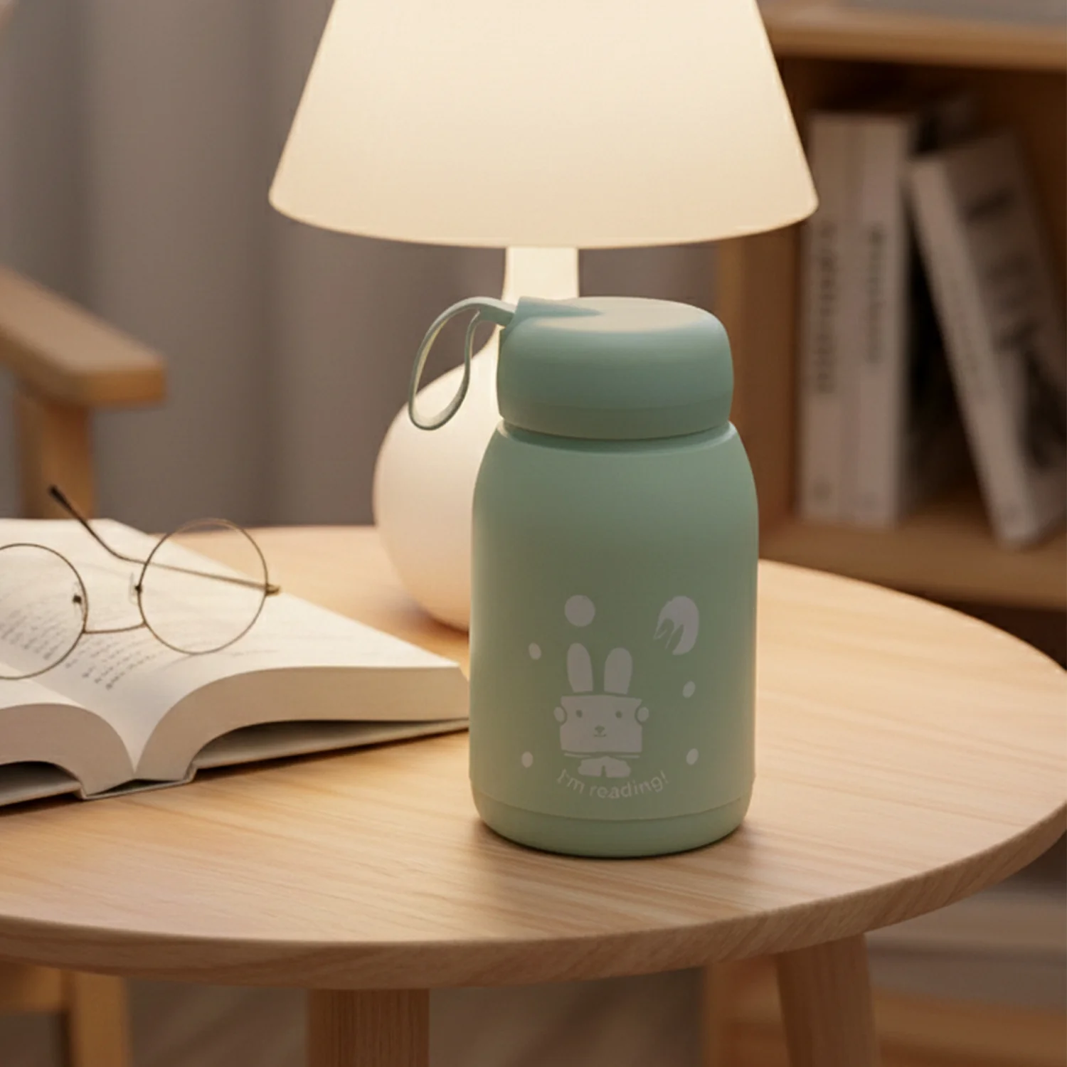 Rabbit Printed Insulated Glass Water Bottle – Leak Proof 330ml - Image 4