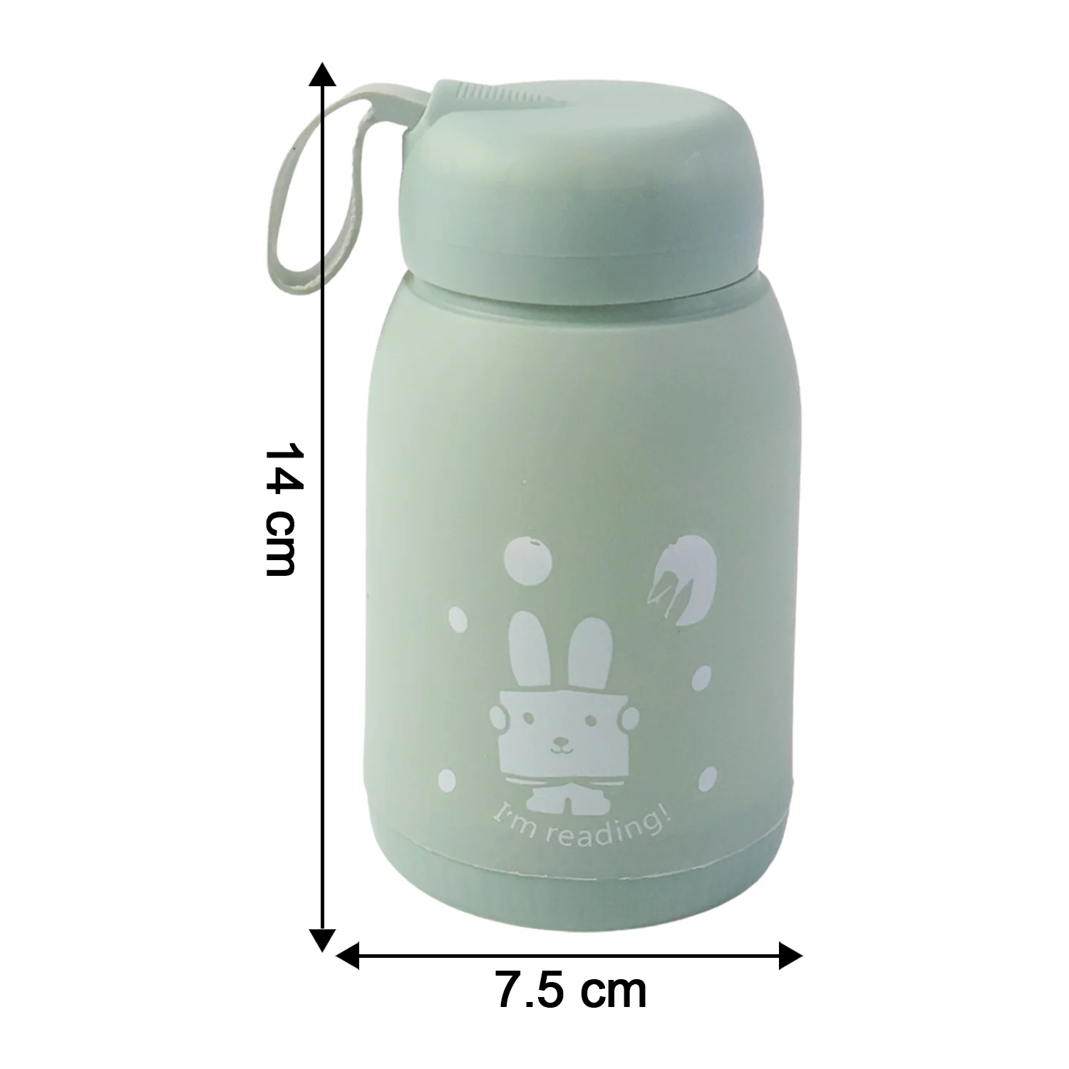 Rabbit Printed Insulated Glass Water Bottle – Leak Proof 330ml - Image 6