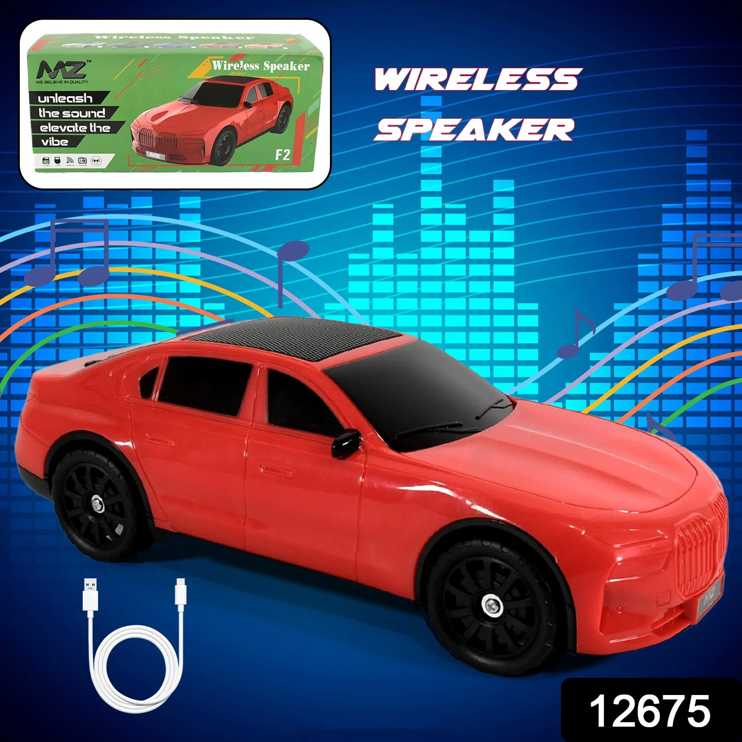 Car Shape Wireless Speaker – Portable Bluetooth FM Radio | Audila - Image 2