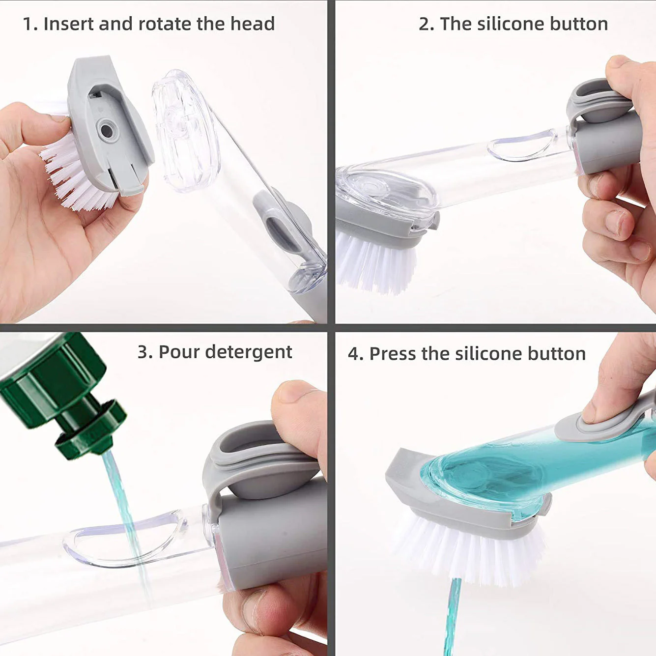 Liquid Dispenser Dish Brush – Built-in Scraper & Soap | SparkleTidy - Image 7