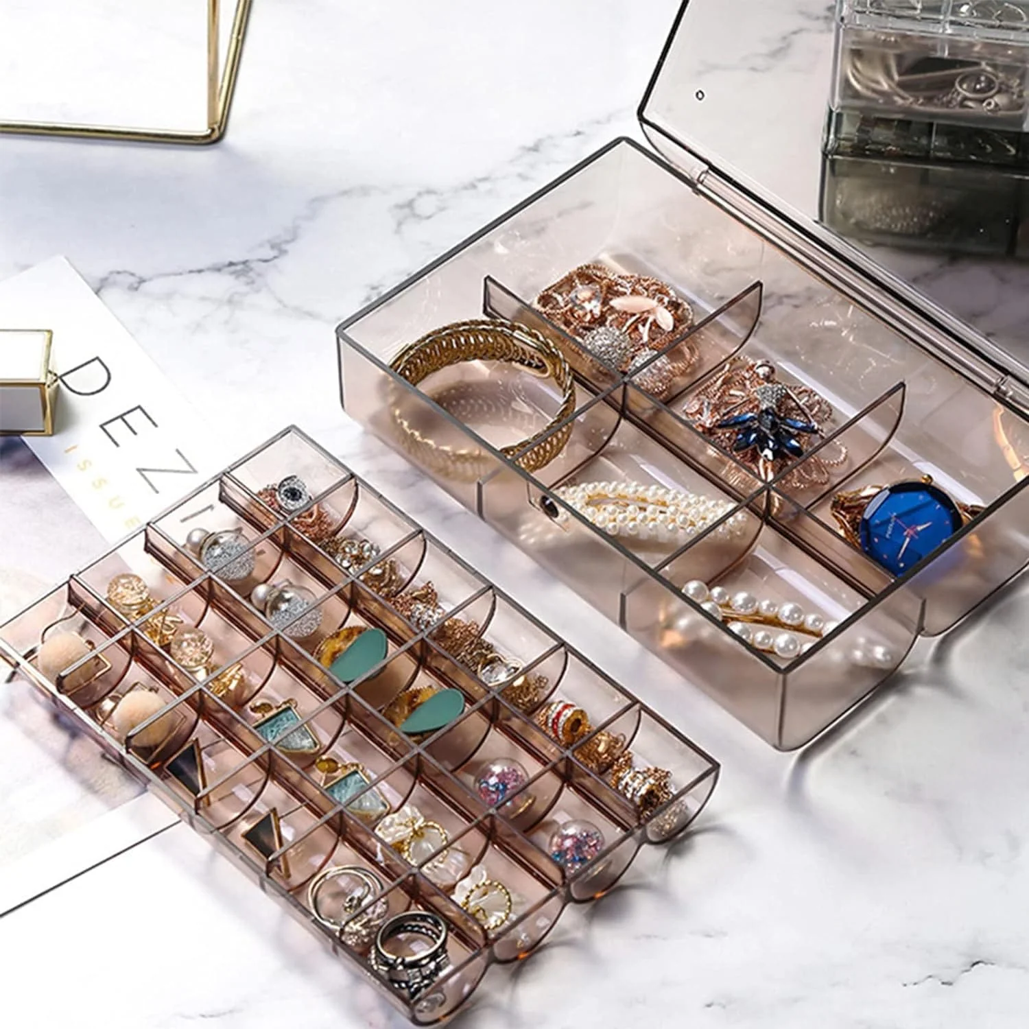 Acrylic Jewelry Box – 30 Compartment Dustproof Organizer | Organivo - Image 5