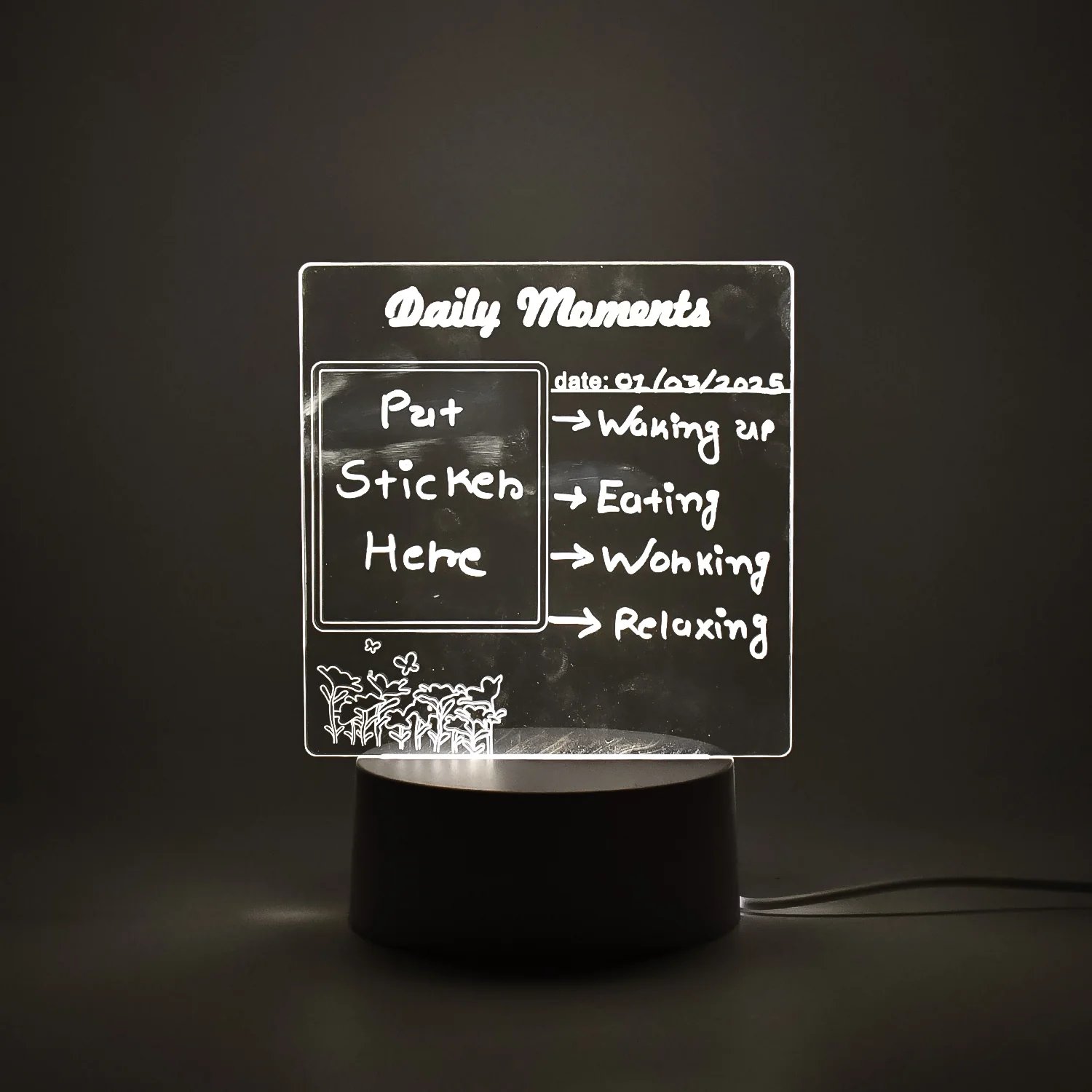 Acrylic Decorative Lamp – 3D Message Board & Night Light | Styleva
