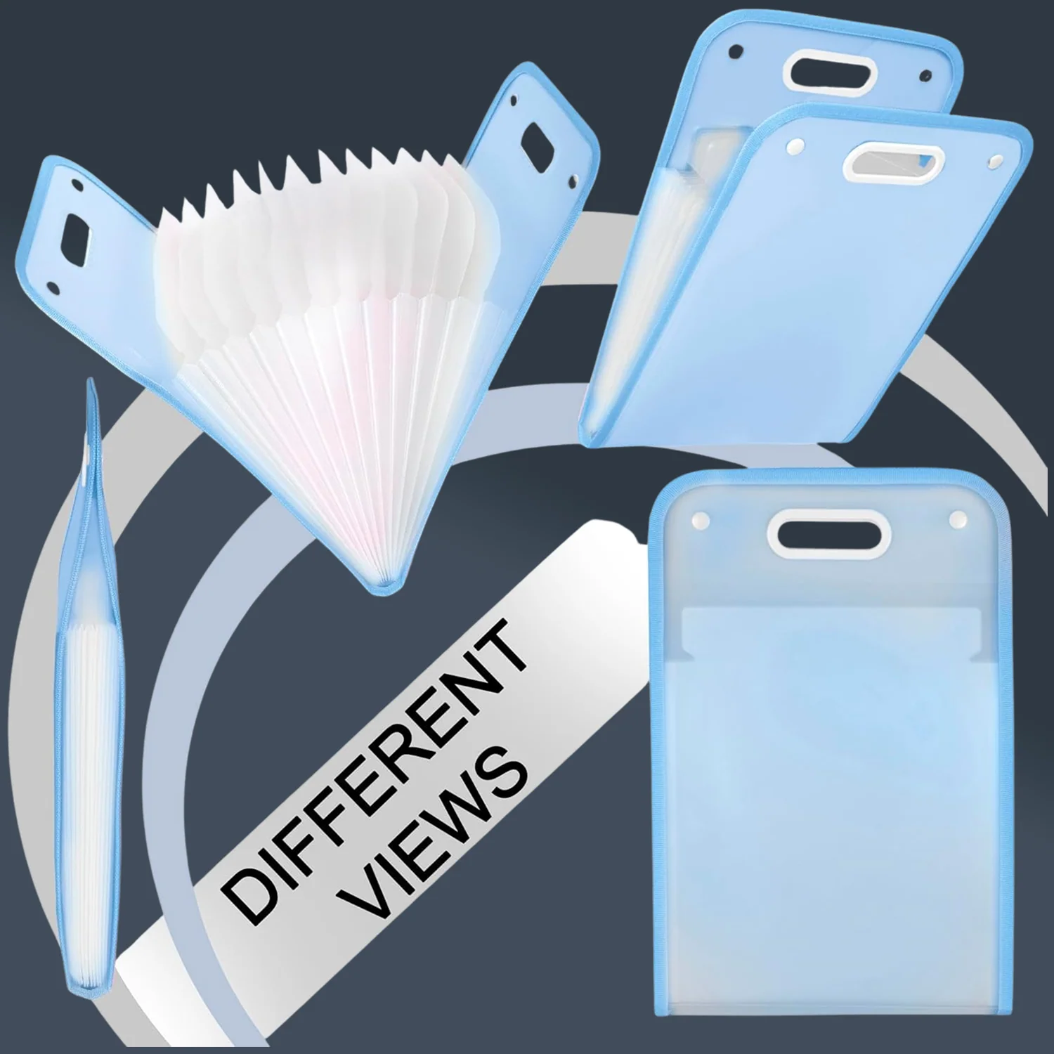 13 Pocket Document File Folder – Expanding Plastic with Handle - Image 3