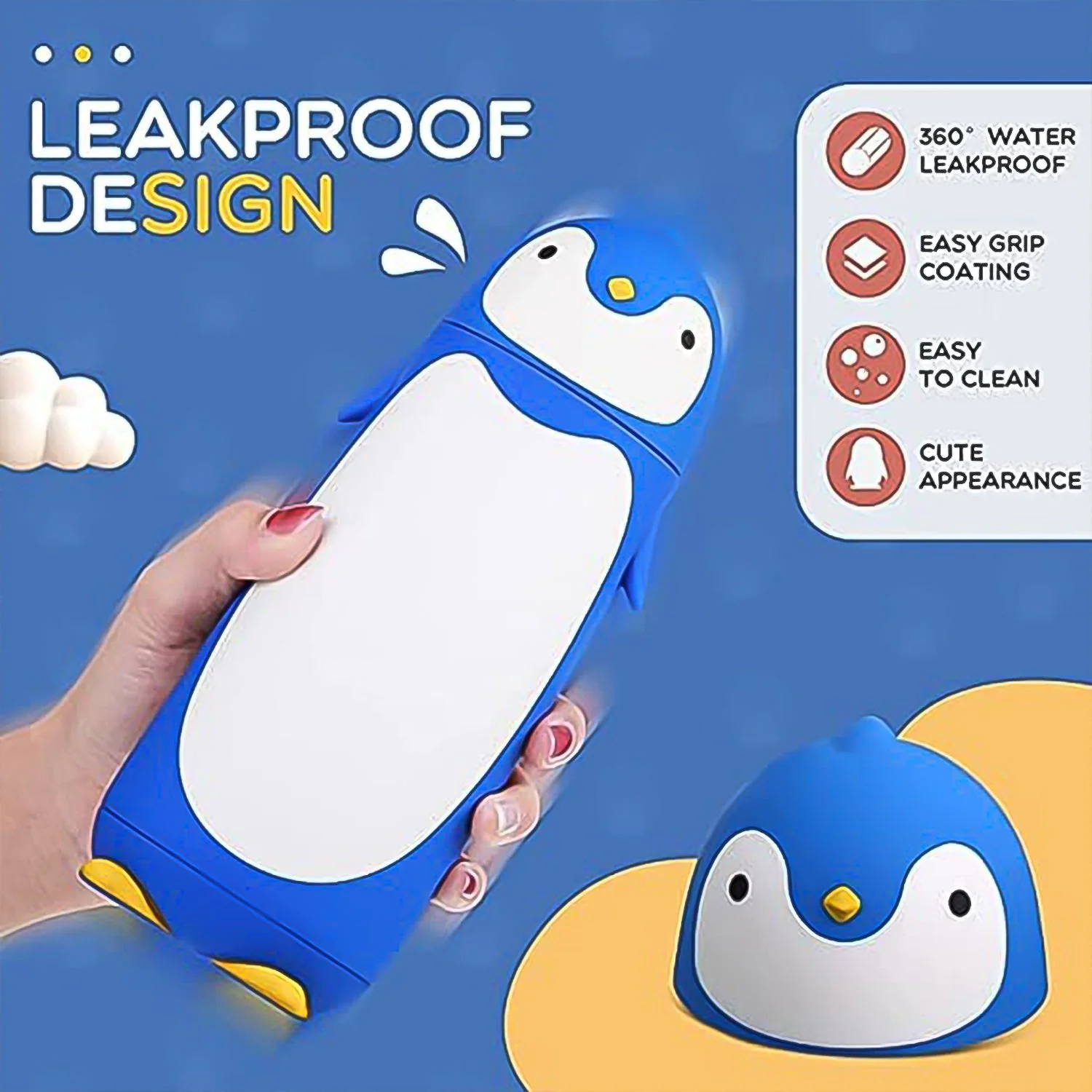 Penguin Water Bottle – Cute Cartoon 280ml for Kids | CustomSpot - Image 4