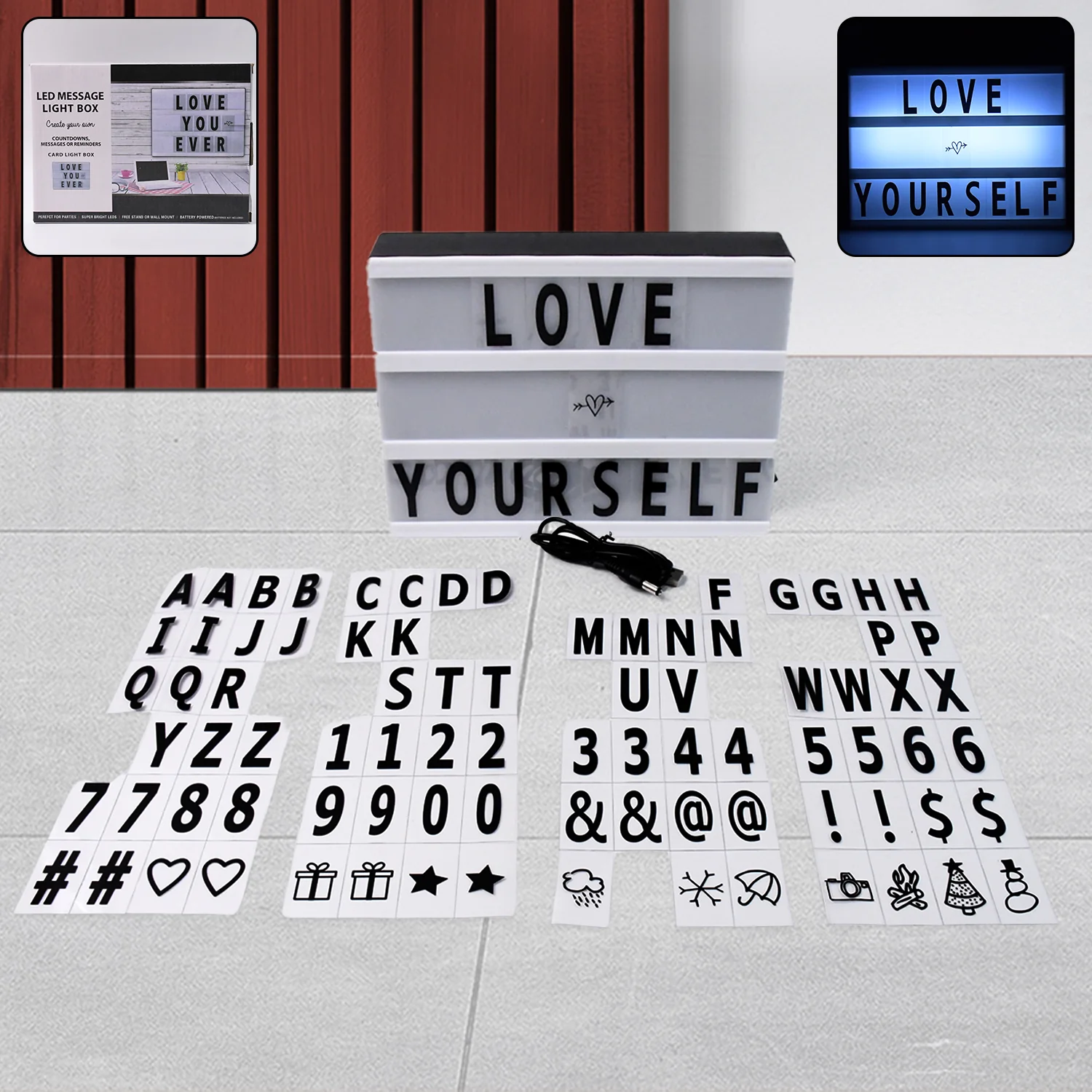 Cinematic Light Box - Mini A6 LED Message Board with Letters | Styleva - Image 3