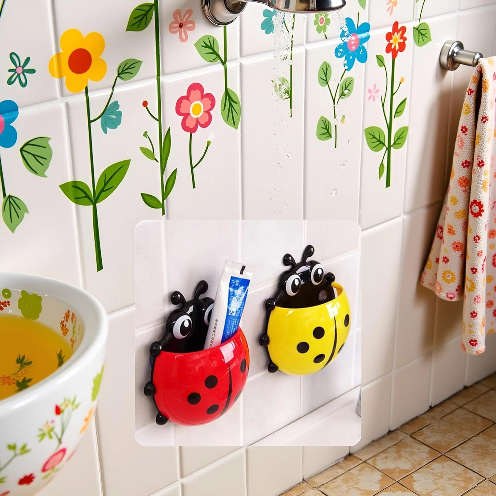 Ladybug Toothbrush Holder – Suction Hook Bathroom Organizer | BrushedUp - Image 6