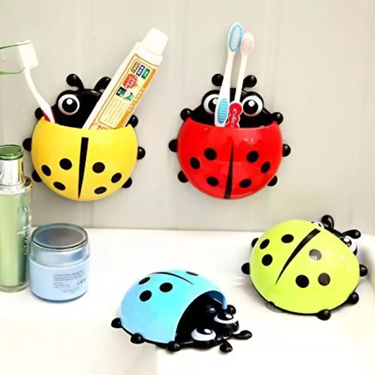 Ladybug Toothbrush Holder – Suction Hook Bathroom Organizer | BrushedUp - Image 8