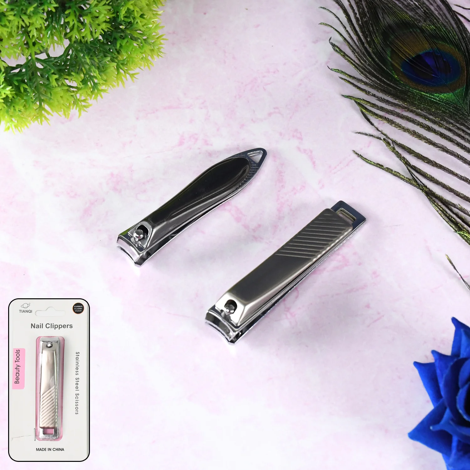 Folding Nail Clippers – Stainless Steel with File | Velvet Wellness - Image 3