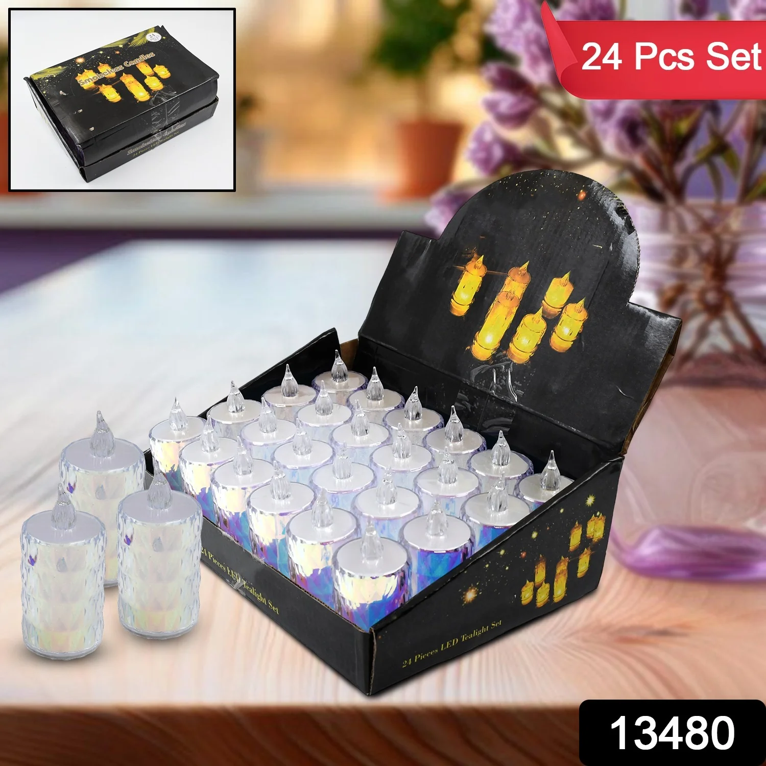 Flameless LED Tea Light Candles – 24 Pc Diwali Decor | Indo Glow - Image 2