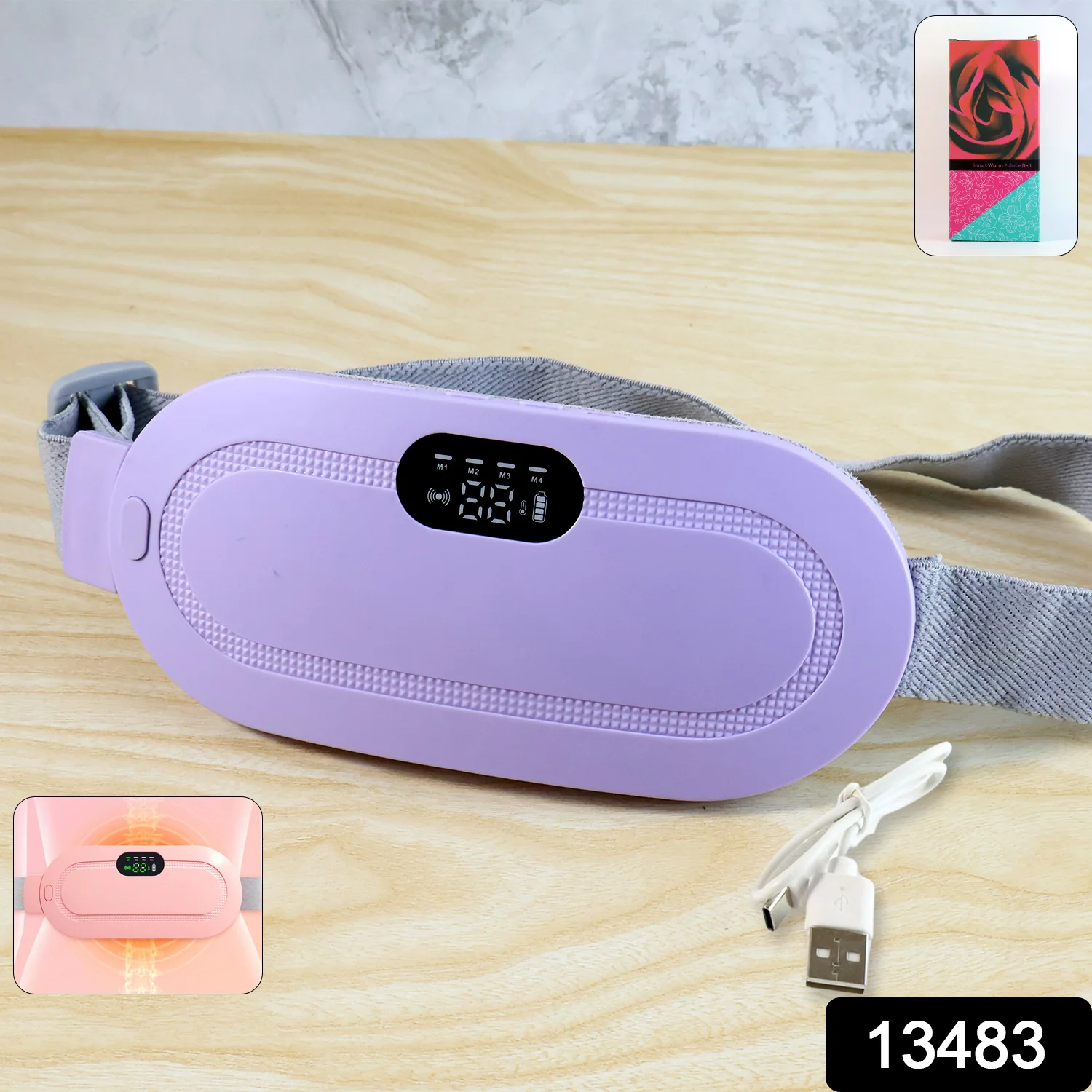 Menstrual Cramp Relief Belt – Rechargeable Heating Pad | Velvet Wellness - Image 2