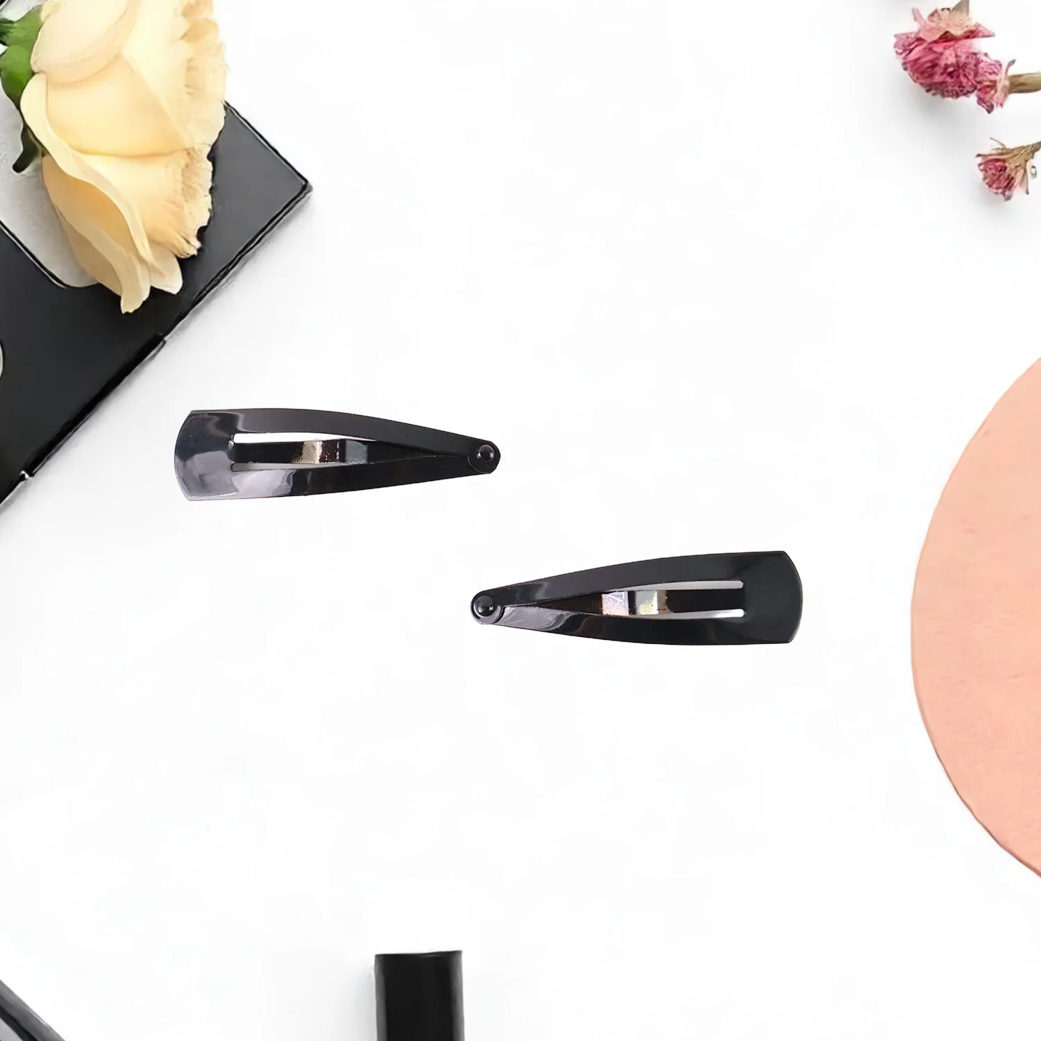 Metal Tik Tak Hair Clips – 12 Pc Matt Black Set | Calm & Curl - Image 6