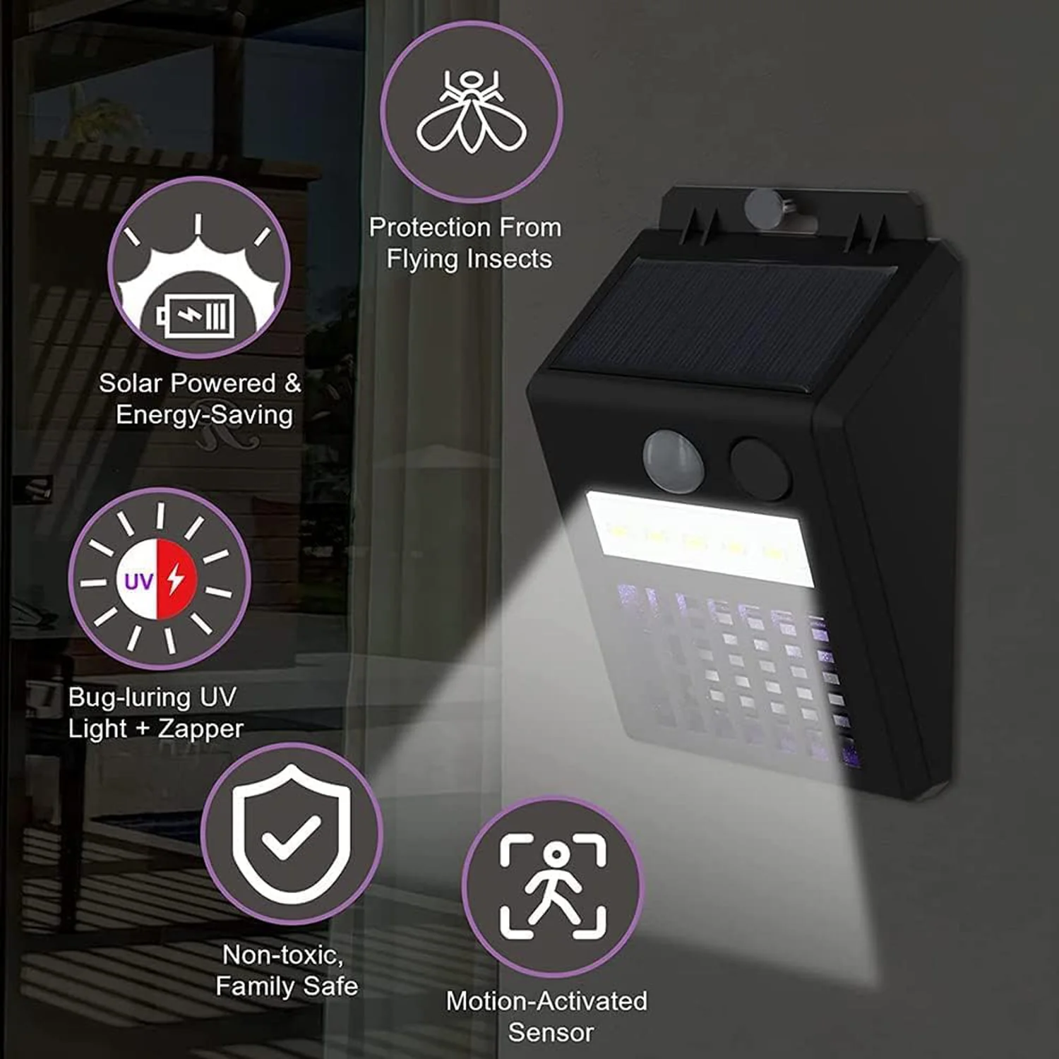 Solar Bug Zapper – 2-in-1 Motion Sensor Light | Garden Vera - Image 7