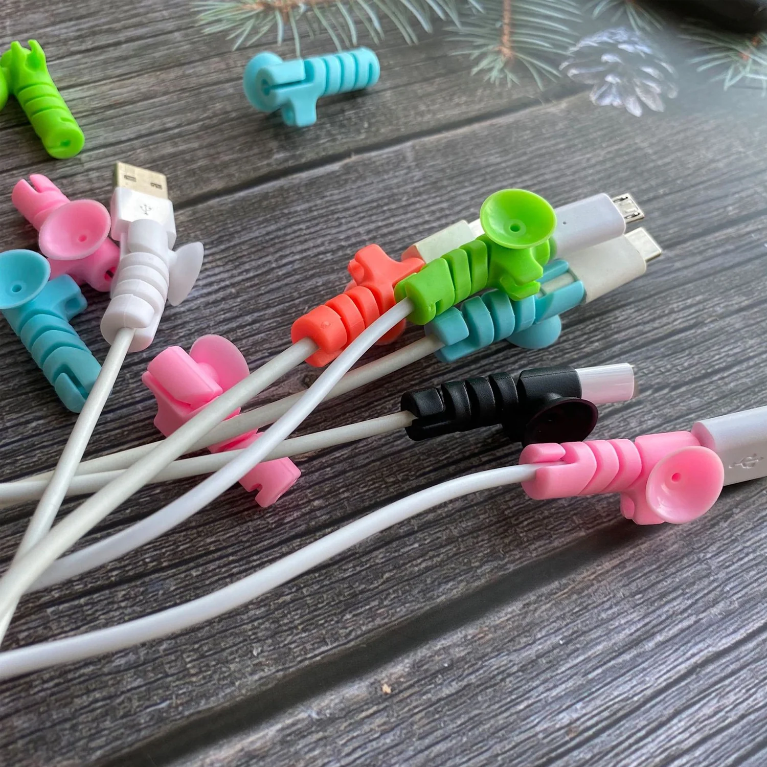 Cable Protector – 4-Pc Charger Cord Saver with Suction Ends | Dustiva - Image 6