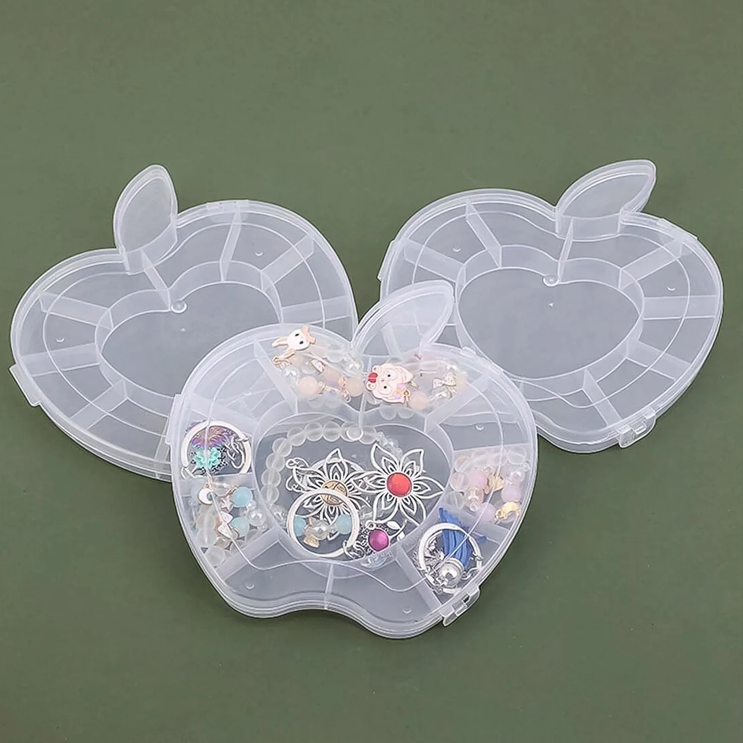 Apple Shape Jewellery Box – Transparent Plastic Organizer | LilyGleam - Image 7