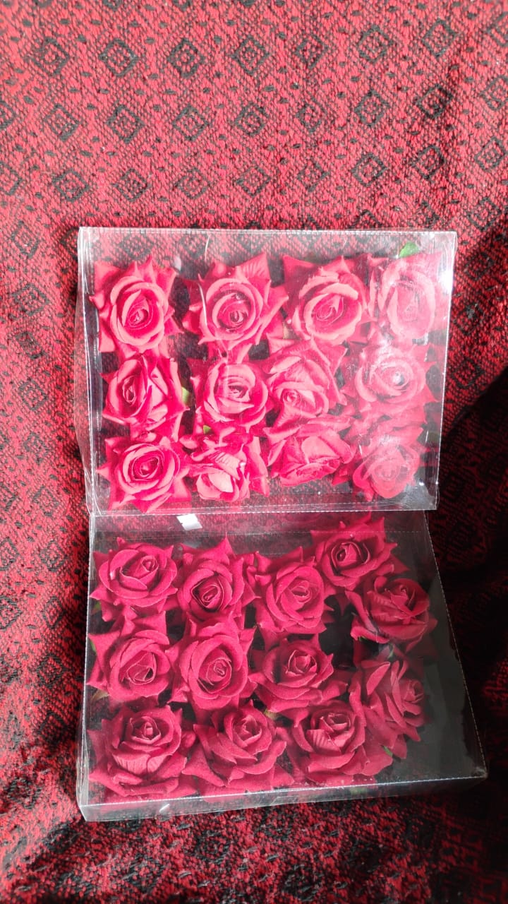 Velvet Rose Hair Clip – Red Flower Design (12 Pcs) | Calm & Curl - Image 7