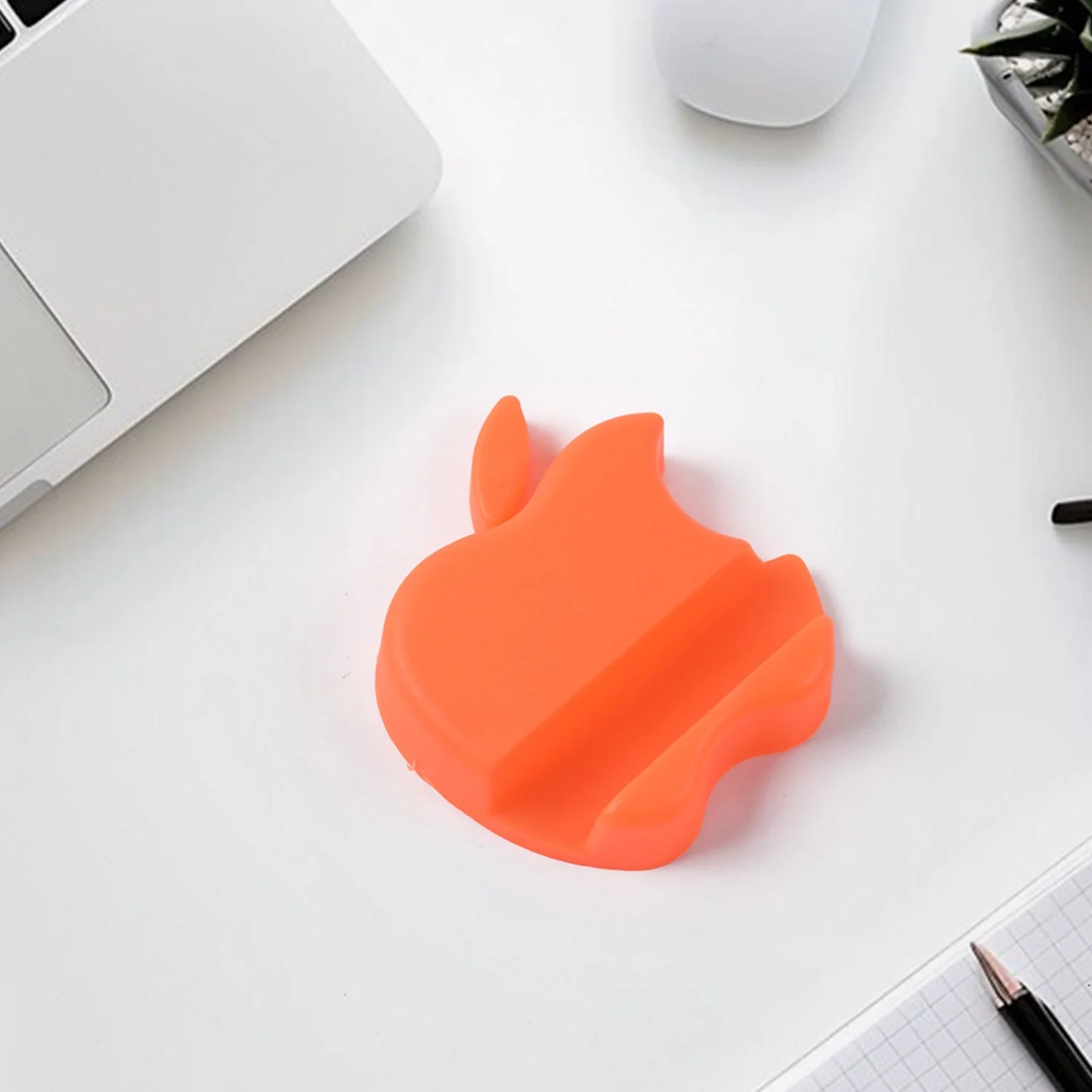 Apple Shape Mobile Phone Holder – Compact Plastic Stand - Image 3