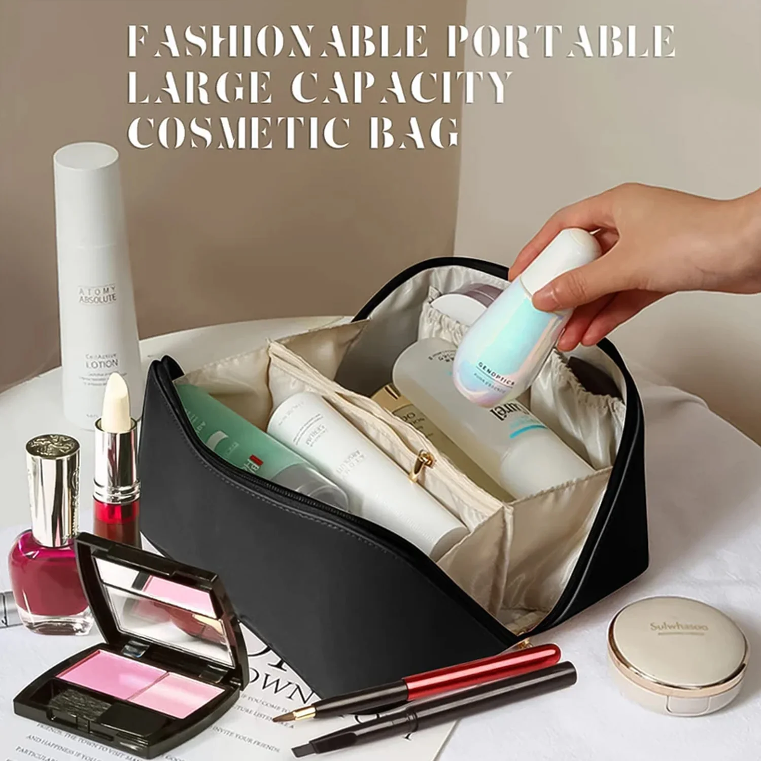 Waterproof Travel Makeup Organizer Pouch – Compact & Durable - Image 3