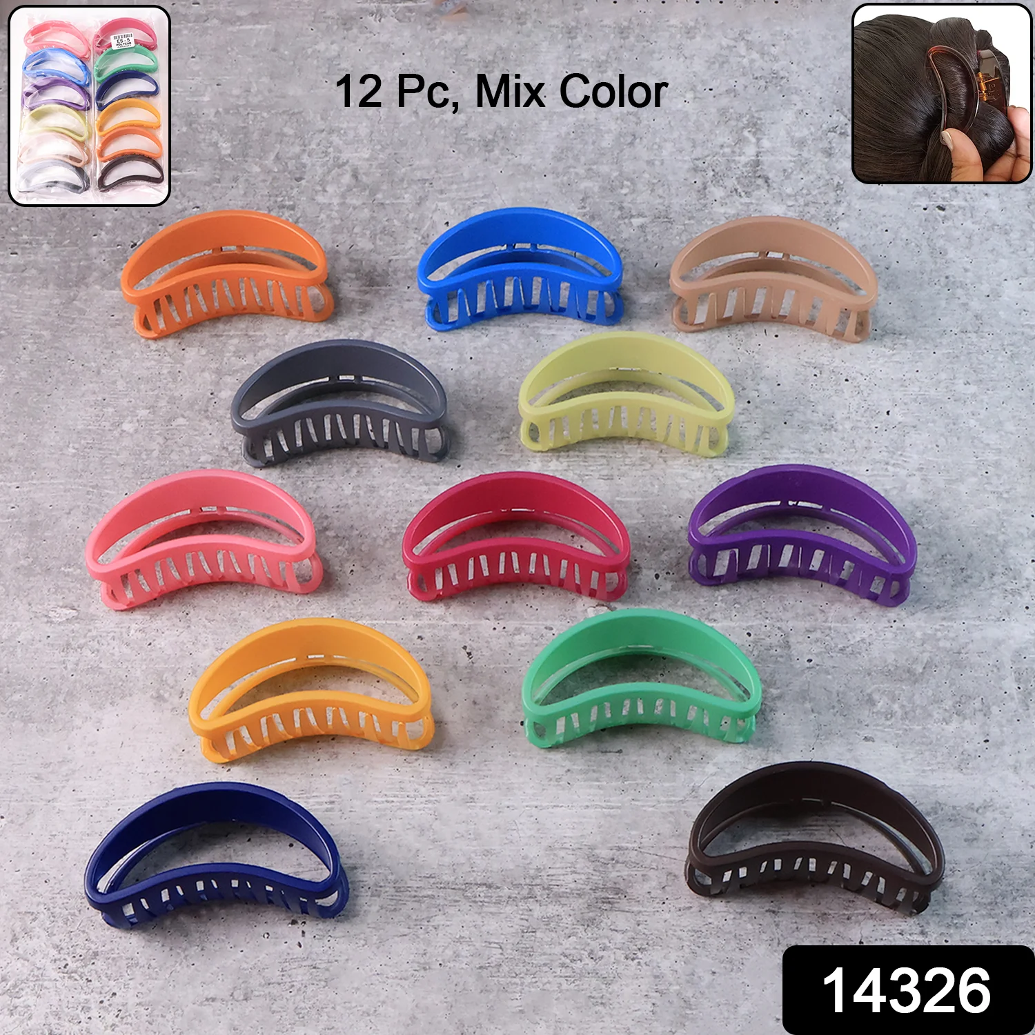 Plastic Hair Clip – Durable Matte Hair Clamp Grip (12 Pc) - Image 2