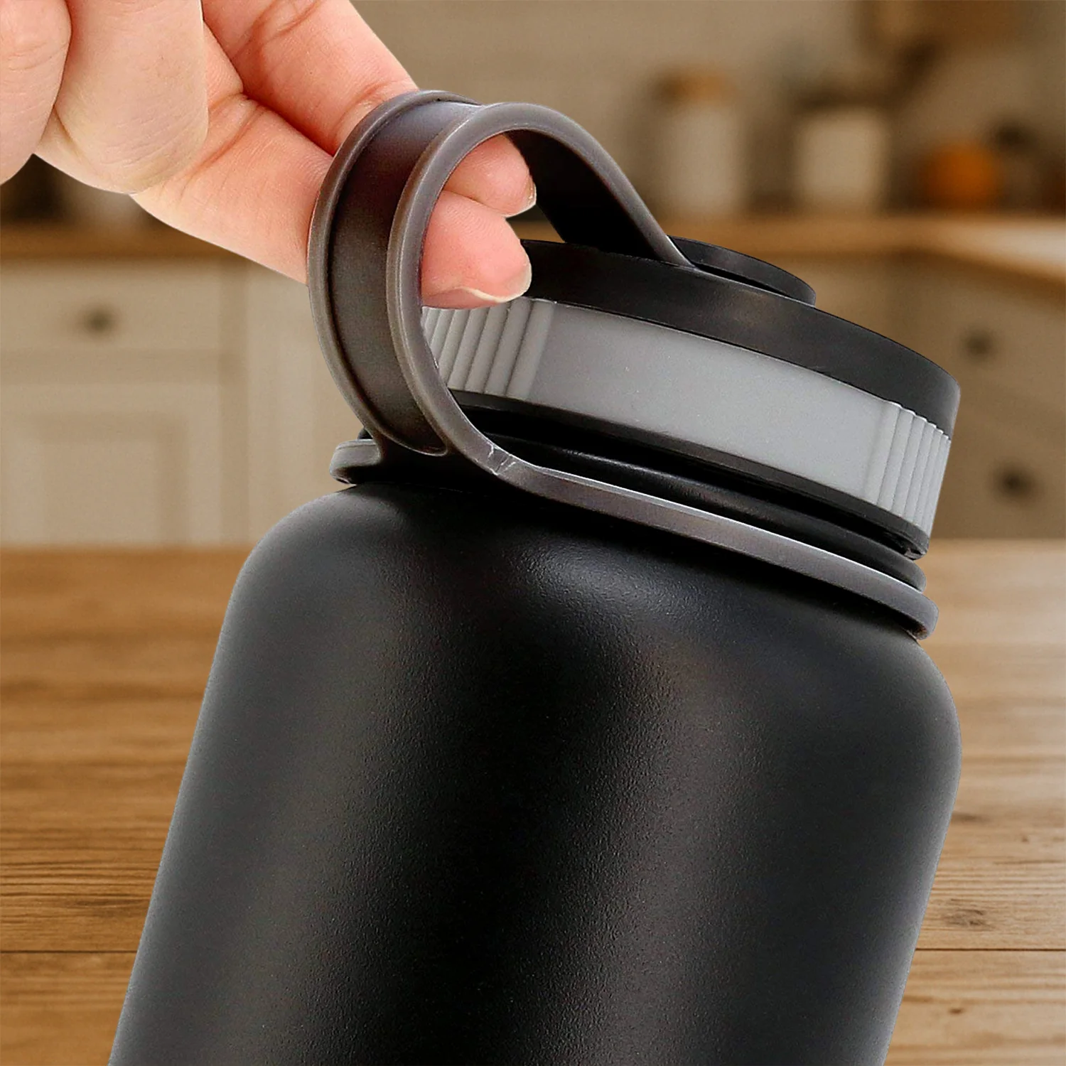 Black Vacuum-Insulated Stainless Steel Water Bottle – 1000ml Durable & Leakproof - Image 7