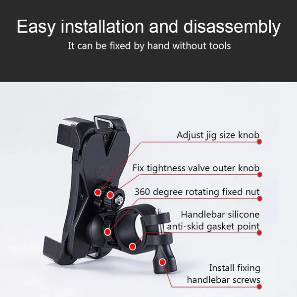 Bike Phone Holder – Anti-Shake 360° Rotation Mount | Gambit - Image 7