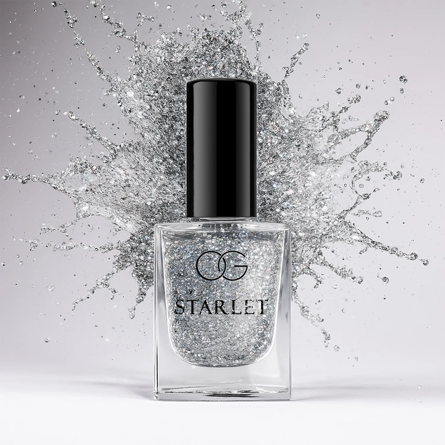 Silver Moonlight Glitter Nail Paint – Long-Lasting Sparkle Finish