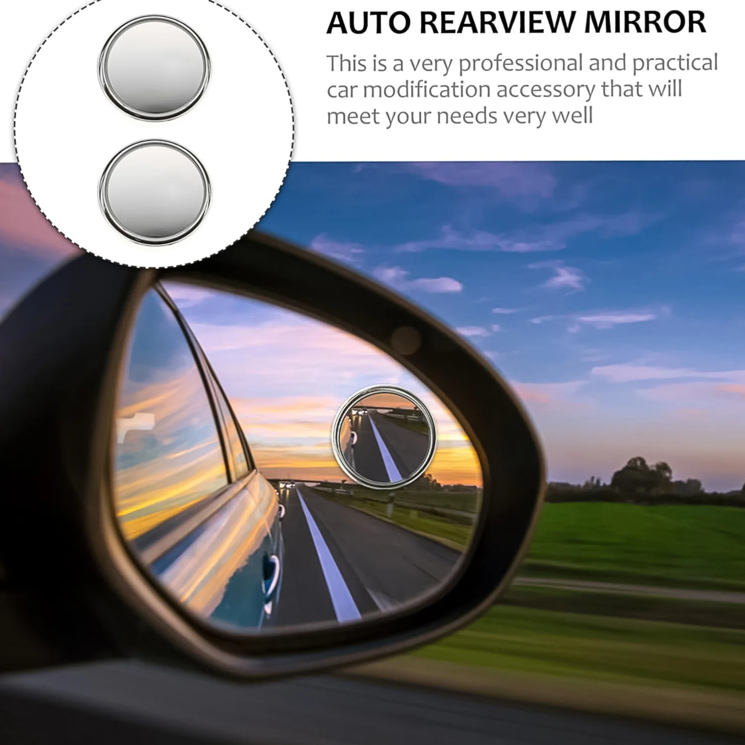 Car Blind Spot Mirror – HD Glass, 360° Adjustable (2 Pc) | Velvet Wheels - Image 5